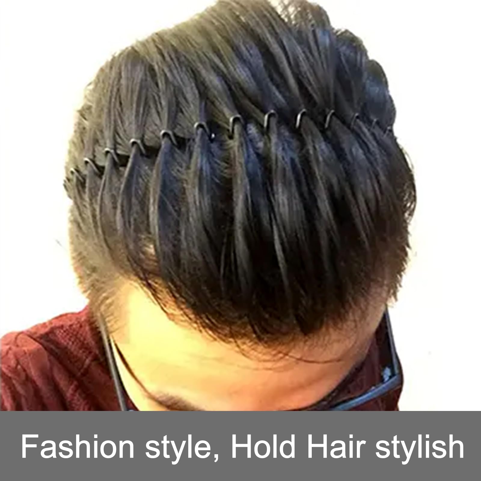 Loucent 3 Pack Metal Hair Band For Men Headband Women Hair Bands Men Unisex Black Wavy Spring Outdoor Sports Headbands For Men'S