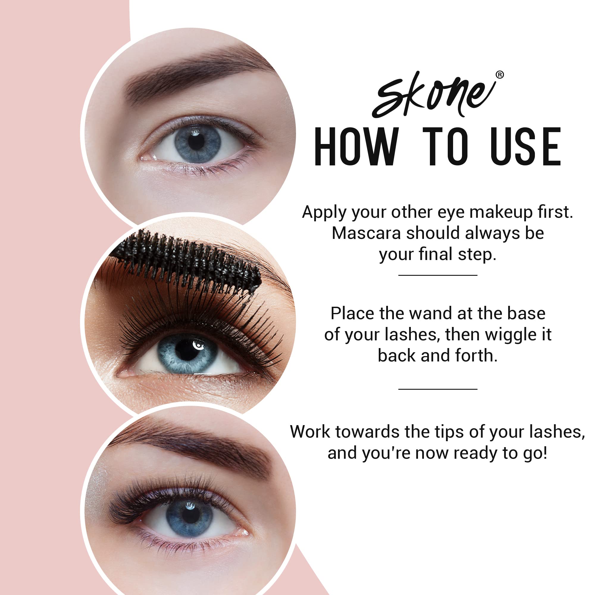 Skone Cosmetics Insanely Intense Luxe Waterproof Mascara - Black - Volume And Length Lash Lift Falsies Quality Mascara - Waterpr
