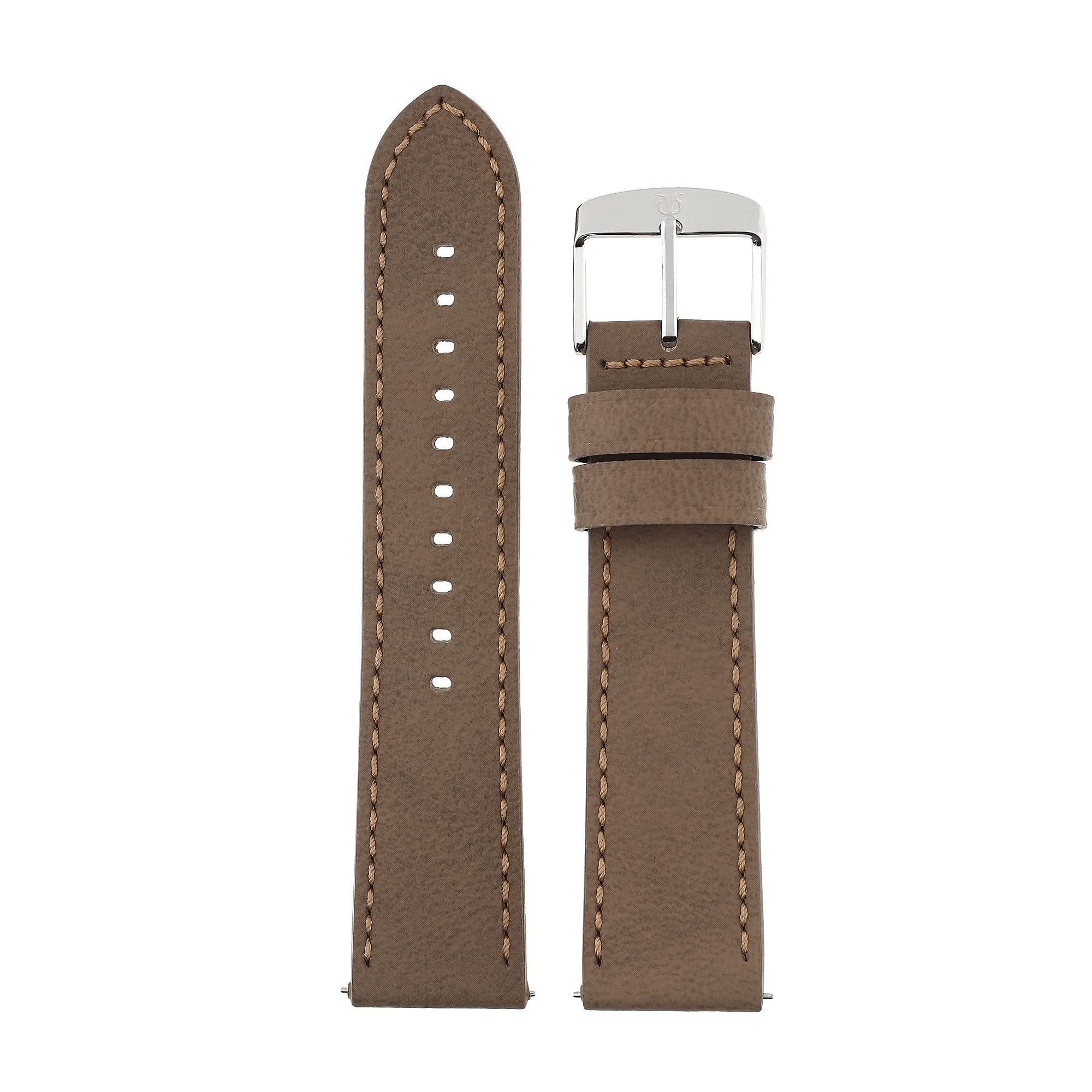 Titan 22 Mm Brown Genuine Leather Strap Analog Watch For Men, White Dial, Brown Band