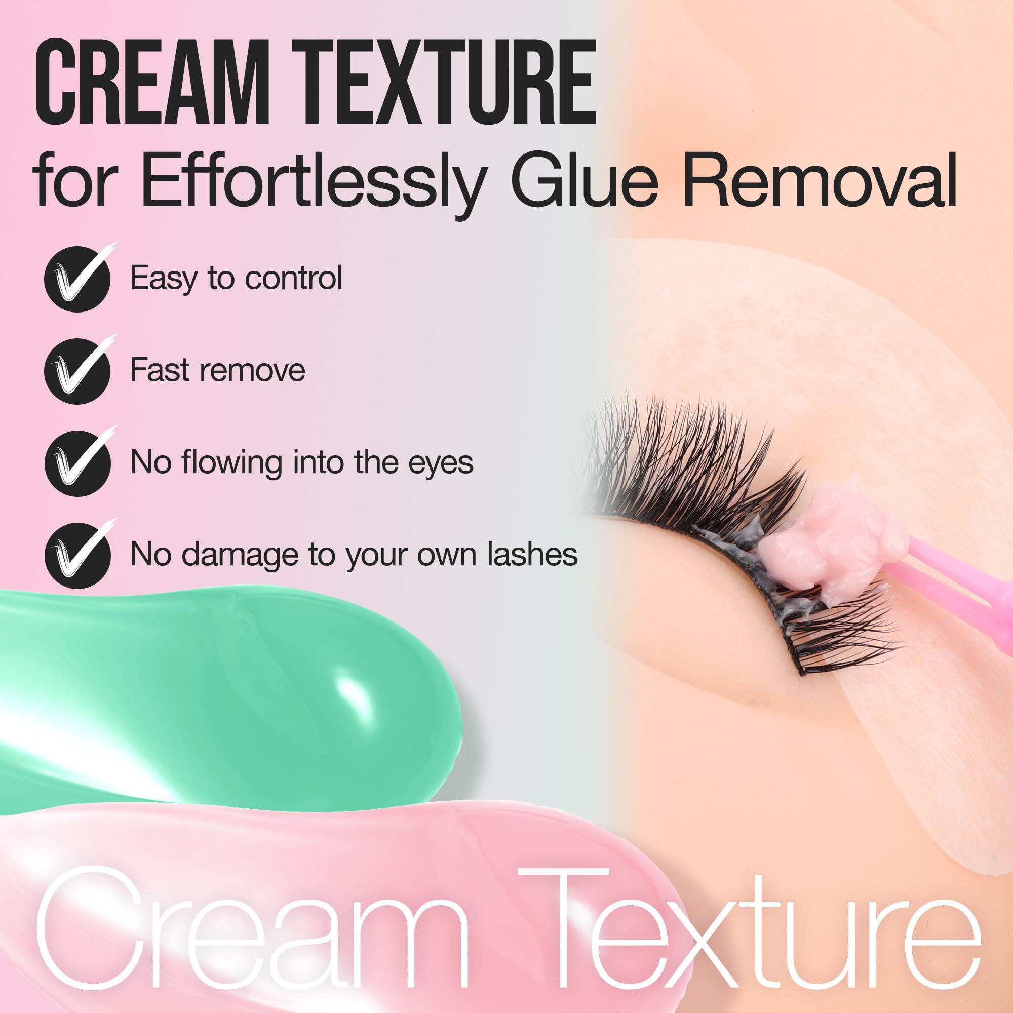 Lashview Eyelash Extension Remover Cream, Light Aloe Flavor Cream,Eyelash Adhesive Remover, 10G
