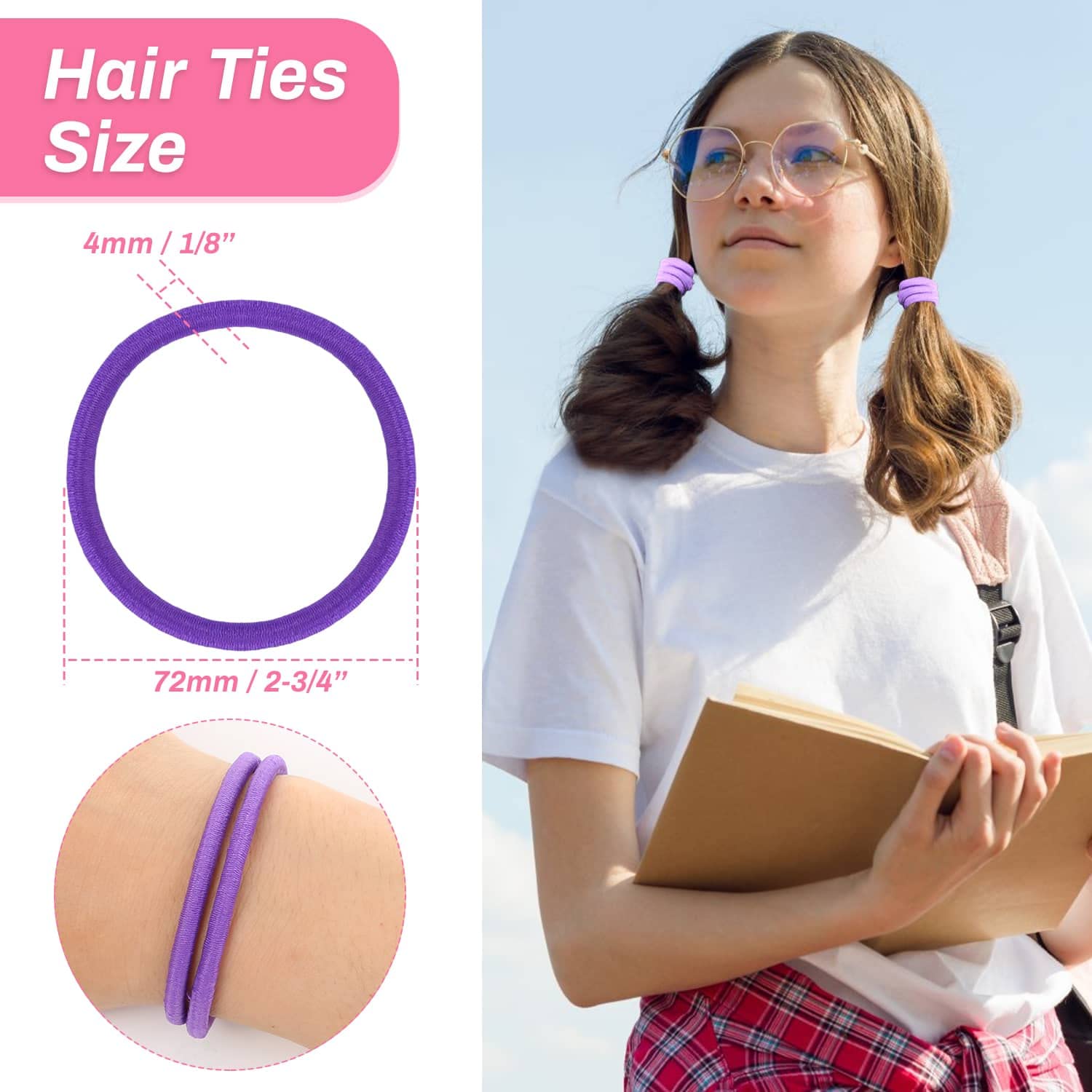 150 Pieces Hair Ties For Women Thick Curly Hair, Bulk Hair Ties Ponytail Holders Hair Elastics Hair Bands For Adults Women Girls