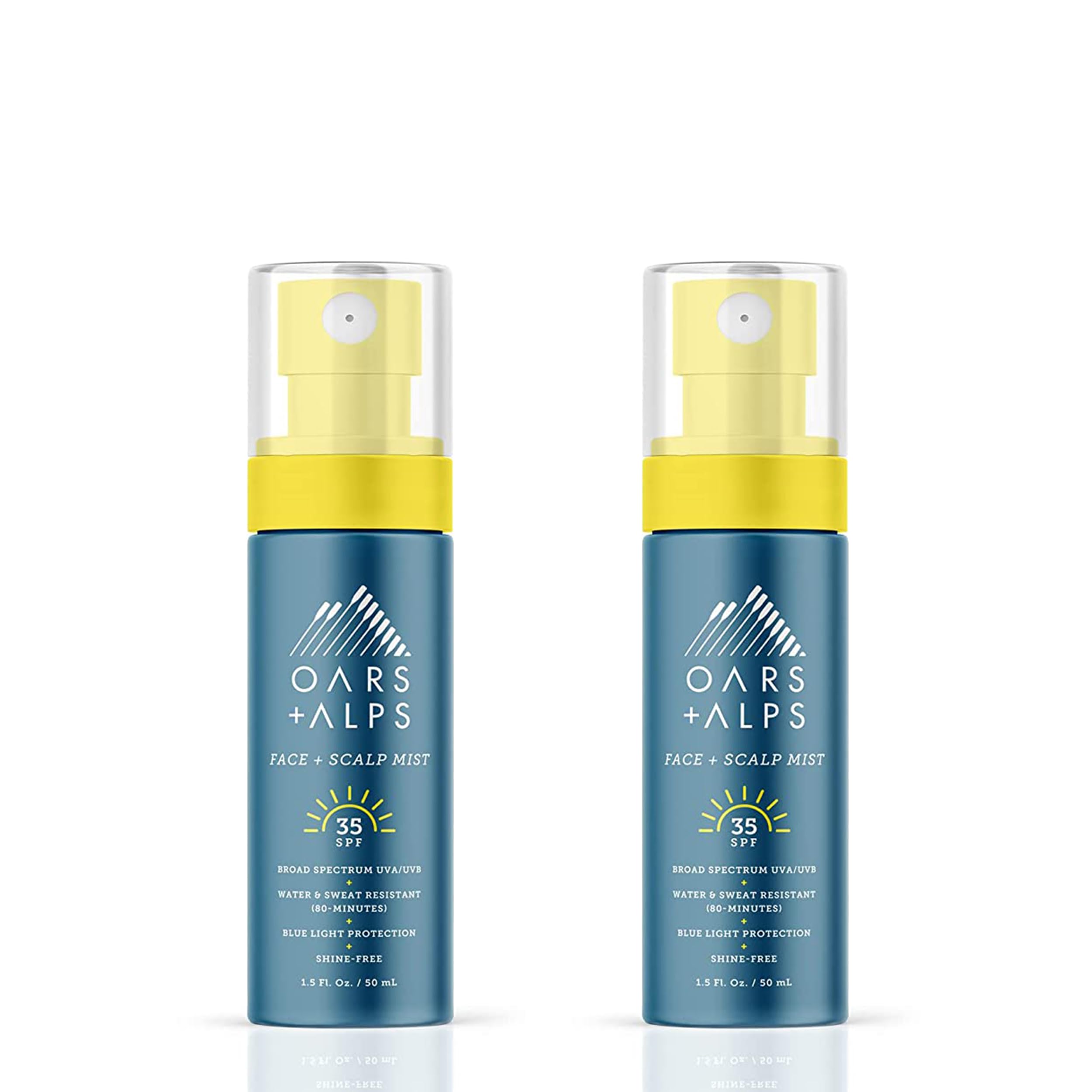 Oars + Alps Face and Scalp Mist SPF 35 Sunscreen, Protects from Blue Light, Summer Splash Scent, Water and Sweat Resistant, 1.5 