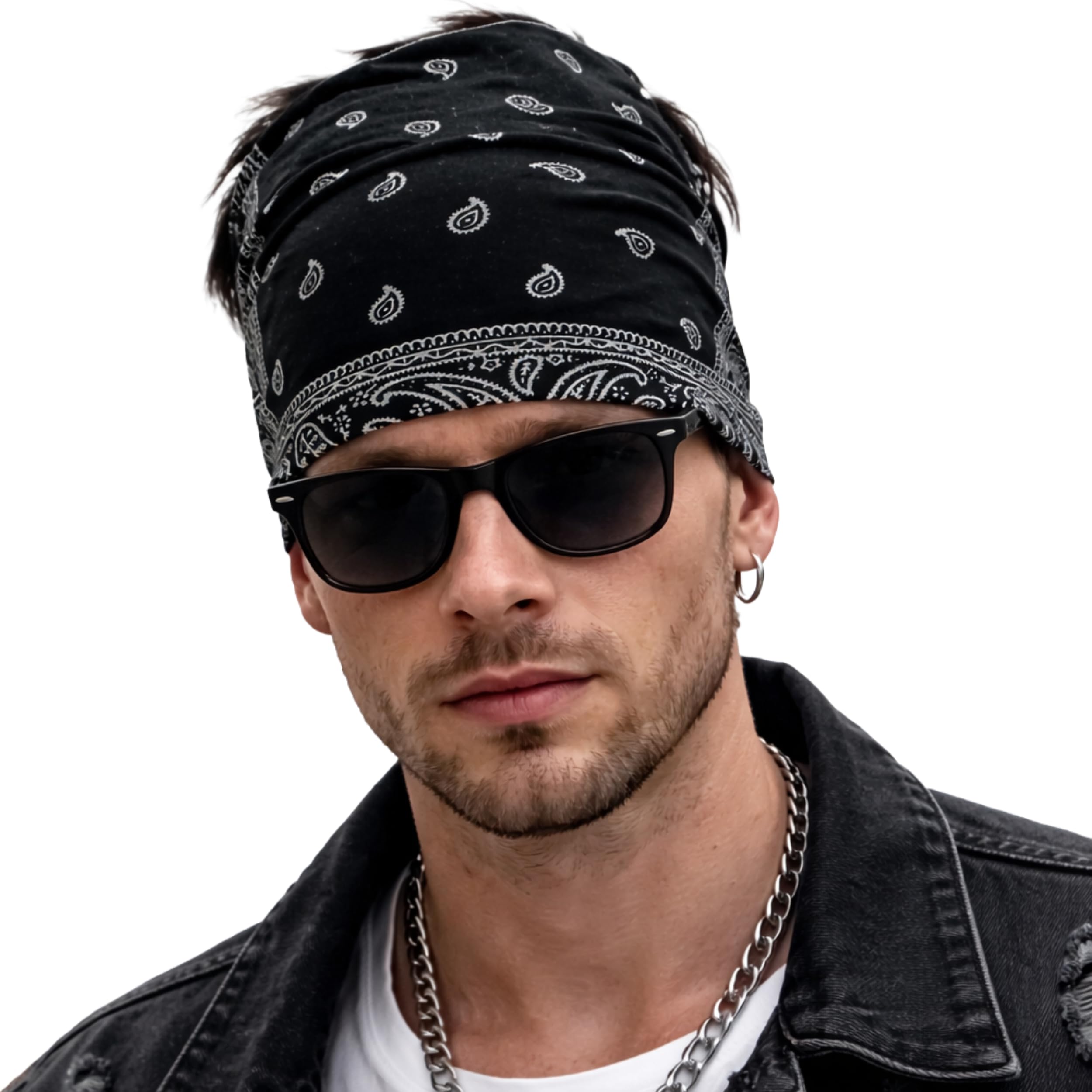 Future Tabs Paisley Print Knot Headband for Men & Women  Criss Cross Wide Stretch Head Wrap Soft & Comfortable Yoga, Gym & Jogg