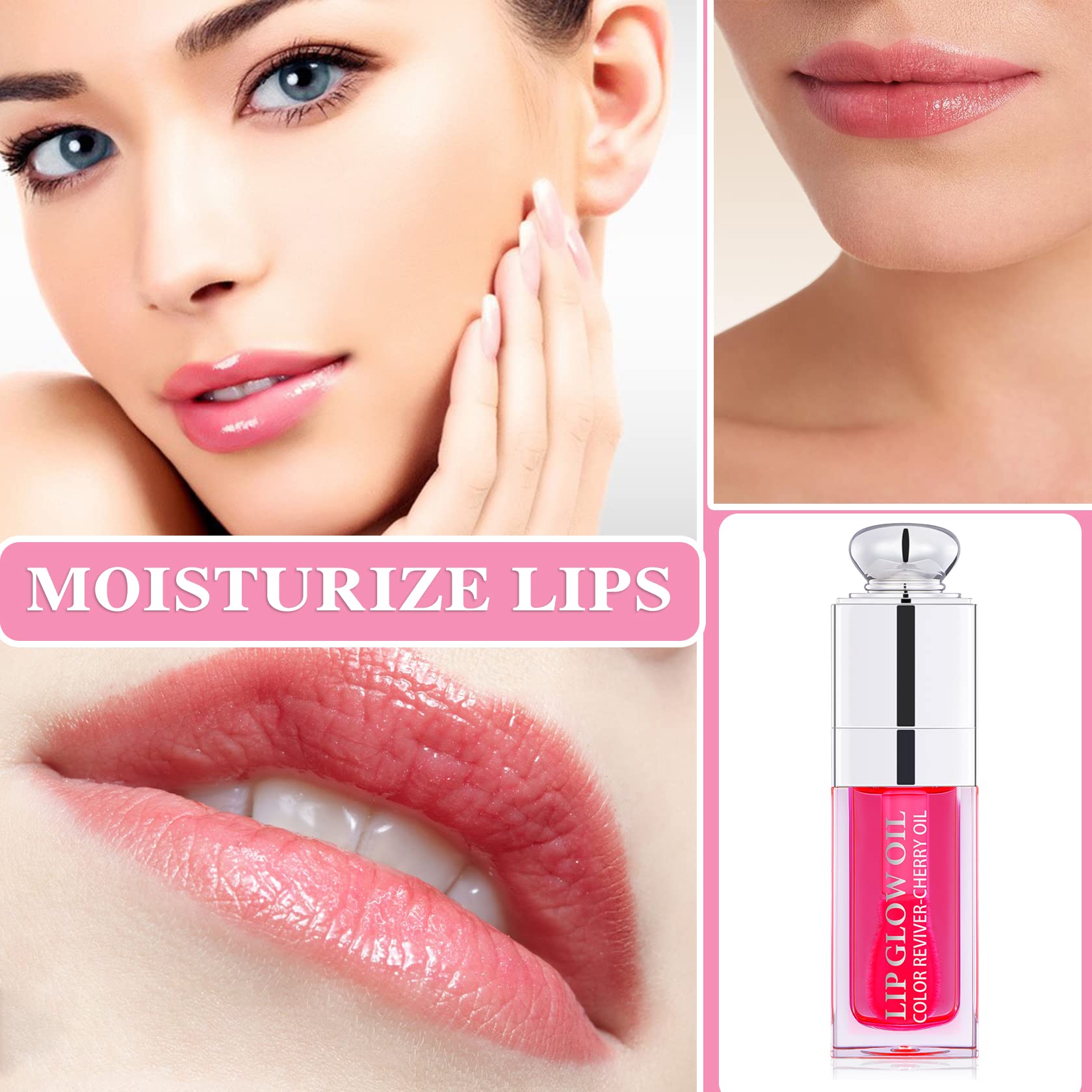 Hydrating Lip Glow Oil Plumping Gloss Tinted Lip Balm Transparent Moisturizing Toot Lip Care Oil Non-sticky Big Brush Head Nouri
