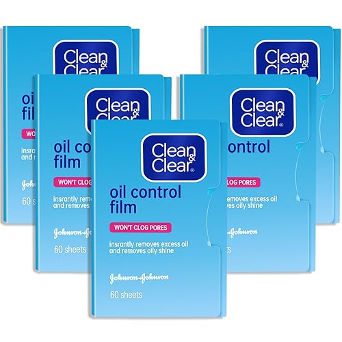 Oil Control Film Replacment for Clean & Clear Oil-absorbing Sheets,5 Pack (300 sheets) Blotting Sheets for Face,9% Larger,Makeup