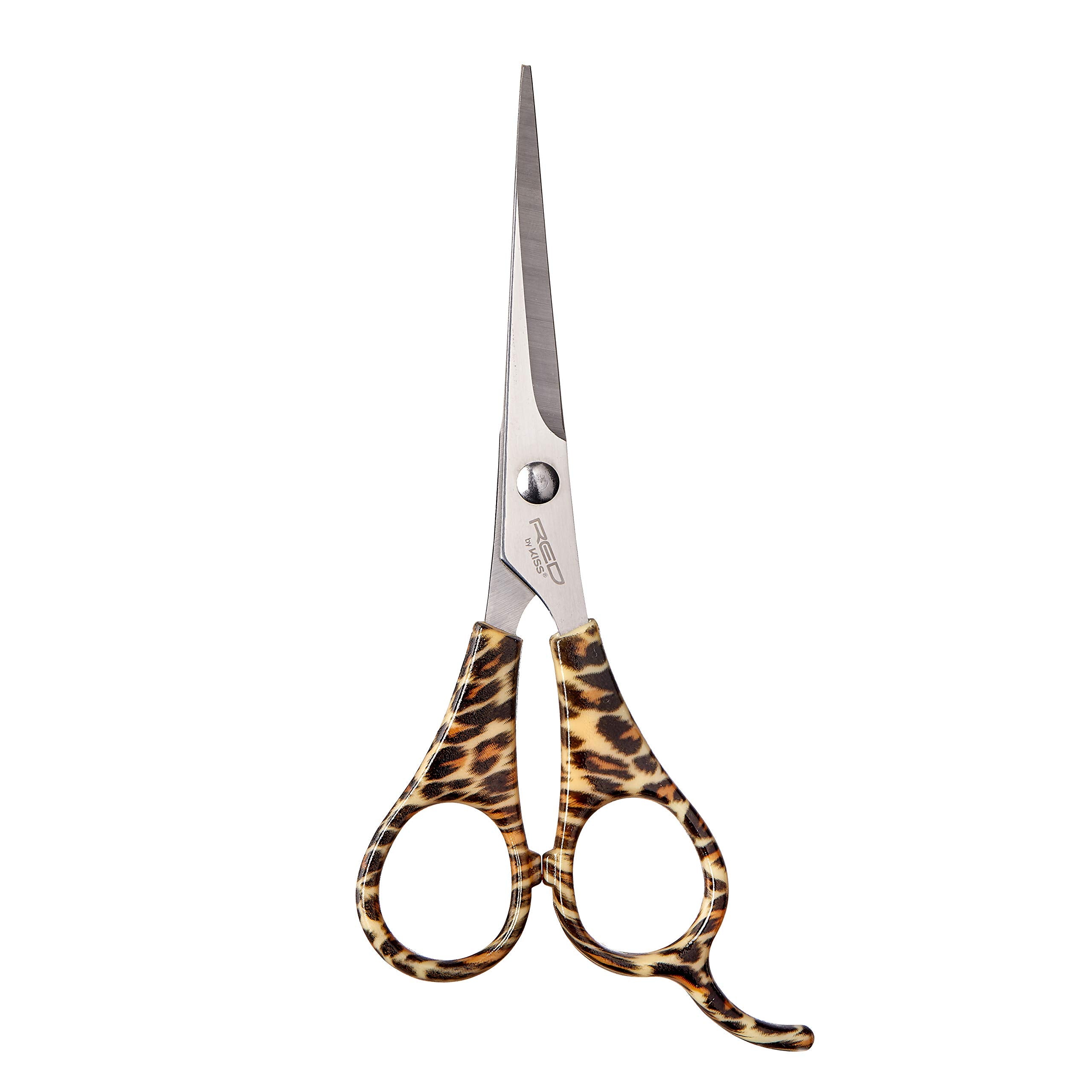 Red by Kiss Straight Hair Cut Shear, Ergonomic Design, Light Weight (Hair Shear, 5.5) No Extra Maintenance Needed