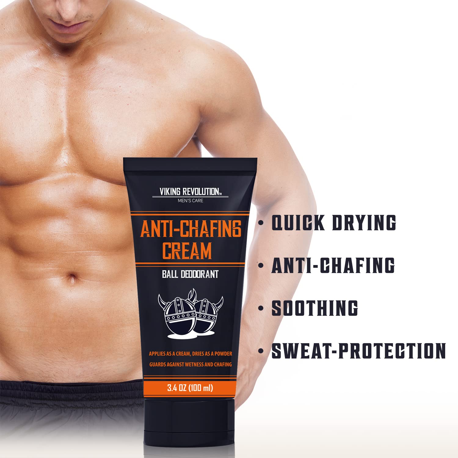Viking Revolution Balls Deodorant For Men With Aloe Vera And Purslane - Groin Deodorant For Men Talc Free - Quick Drying Ball Cr