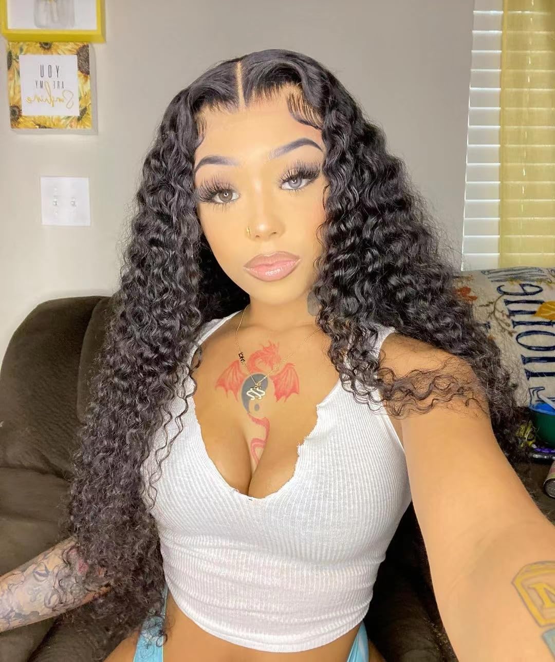 Josblue Deep Wave Lace Closure Wigs Human Hair Glueless Deep Curly Wave Lace Front Human Hair Wigs For Black Women With Baby Hai