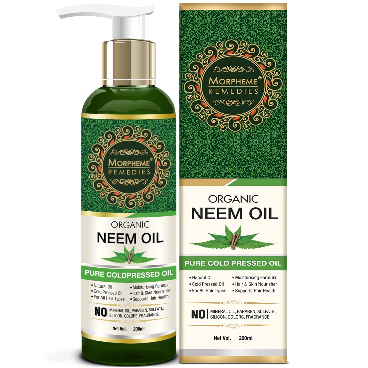 Morpheme Remedies Cold Pressed Organic Neem Oil, 200Ml