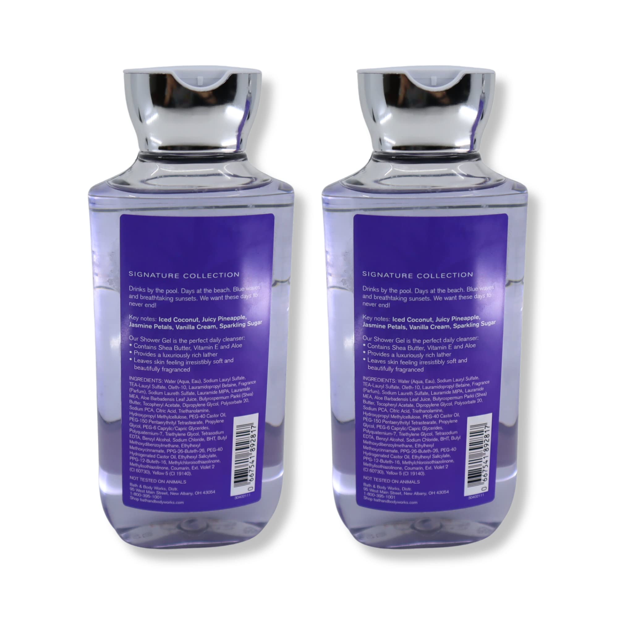 Bath & Body Works Poolside Coconut Colada Shower Gel Gift Sets 10 Oz 2 Pack (Poolside Coconut Colada), 20.0 Fluid_Ounces, 1.25 P