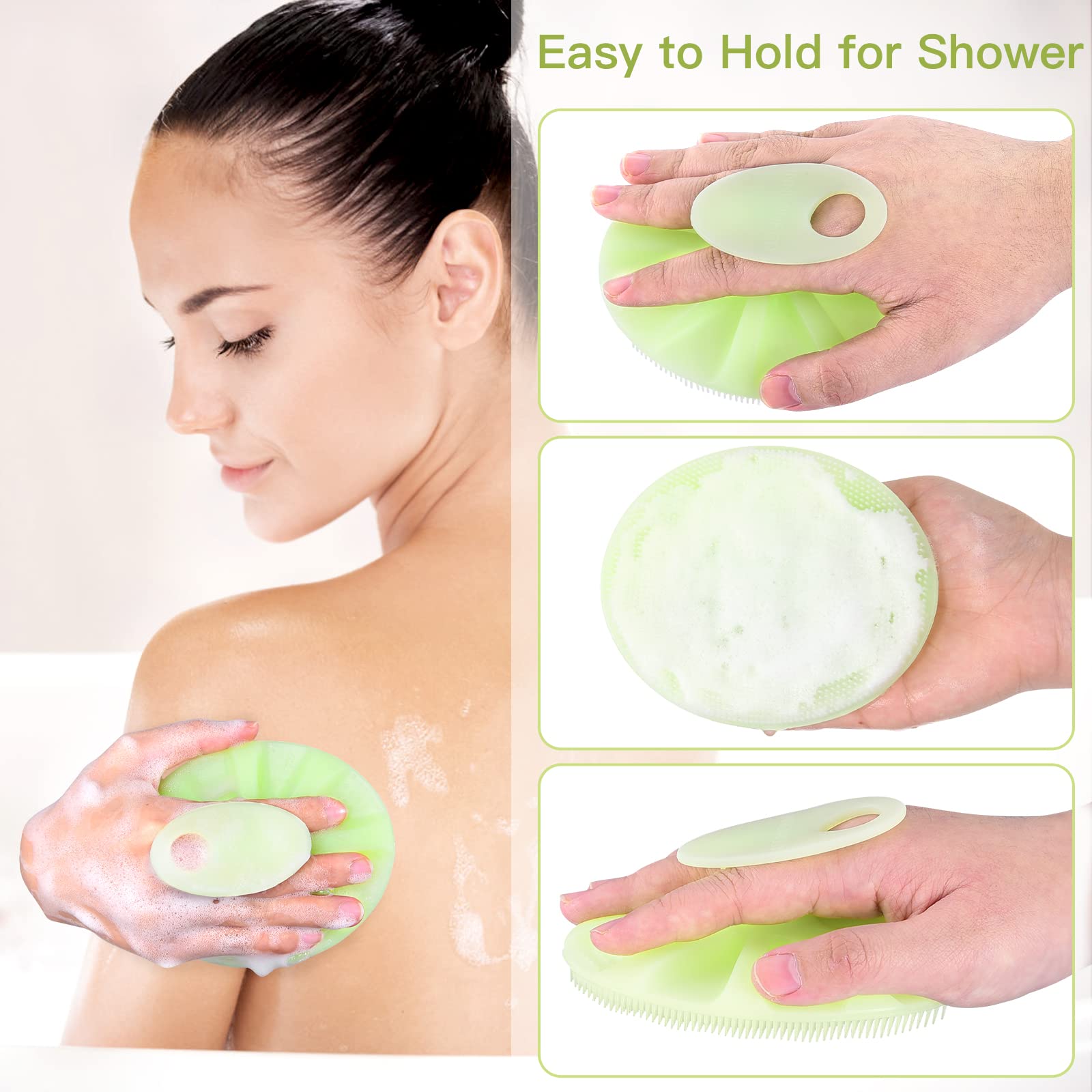 Innerneed Food-Grade Soft Silicone Body Cleansing Brush Shower Scrubber, Gentle Exfoliating And Massage For All Kinds Of Skin (G