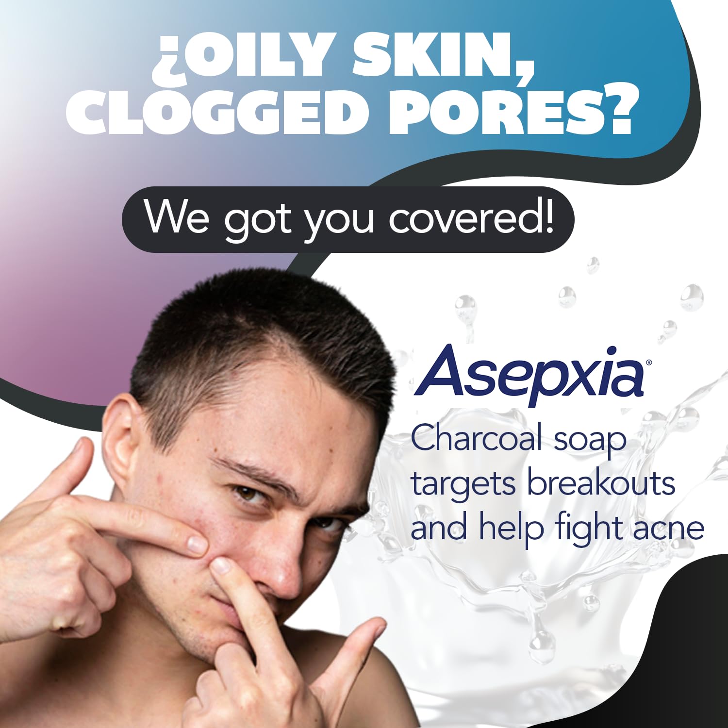 Asepxia Salicylic Acid & Activated Charcoal Bar Soap | Acne Treatment, Reduces Pimples & Blemishes, Deep Cleansing Facial Cleans