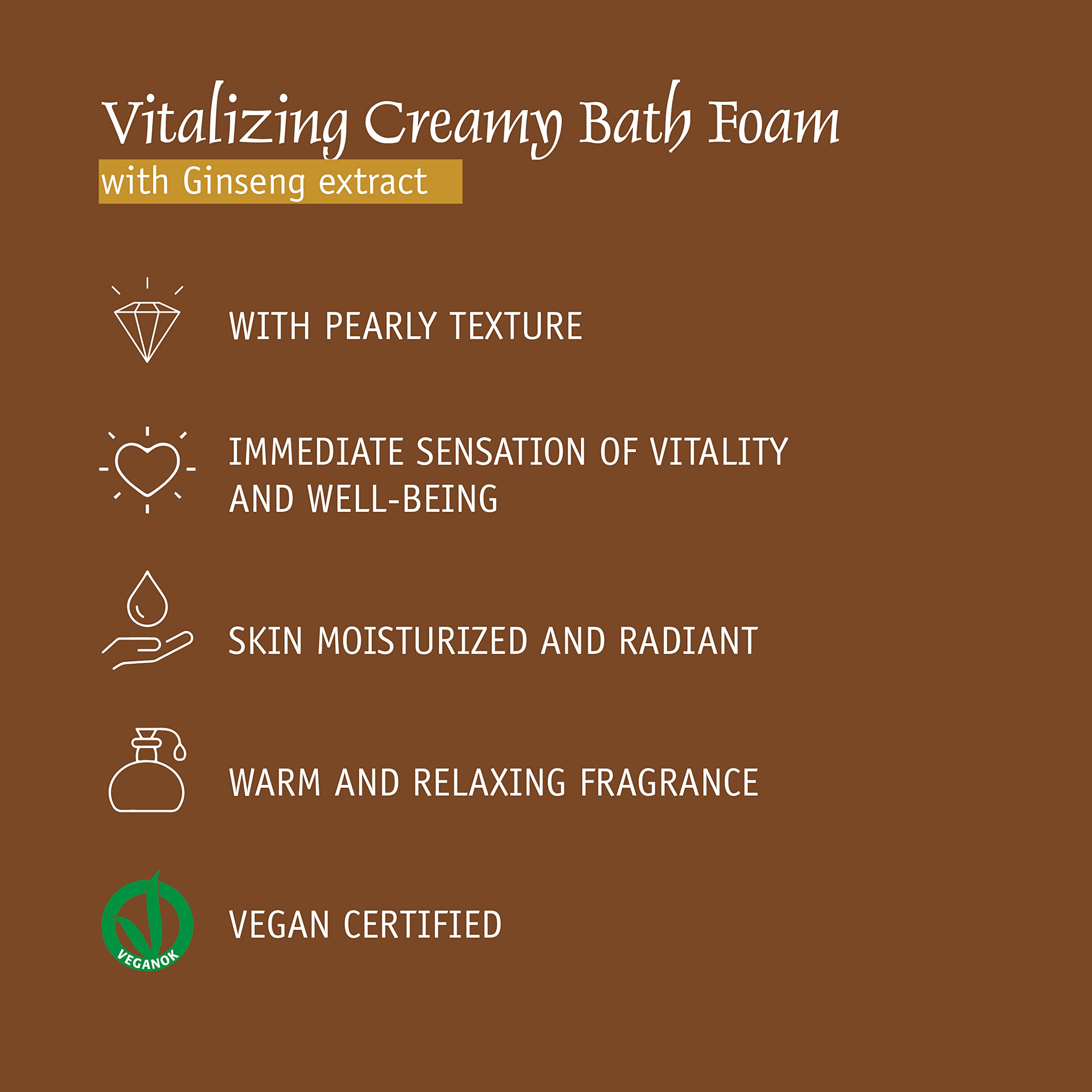 Prija Vitalizing Creamy Bath Foam With Ginseng (1284 Fl Oz) - Invigorating And Revitalizing - Vegan Friendly - Dermatologically