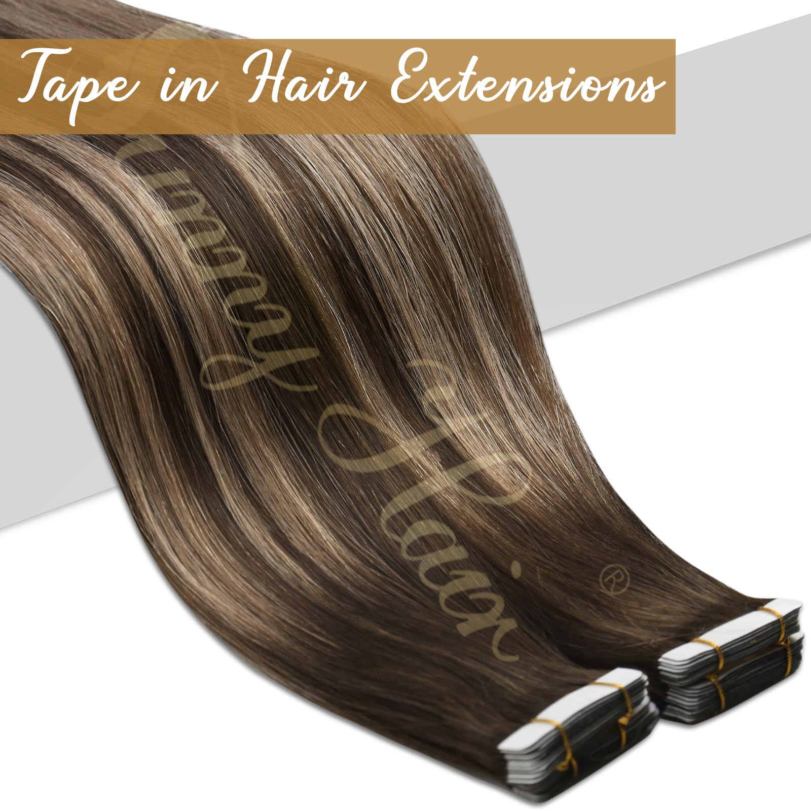 Tape In Hair Extensions Human Hair Brown Balayage Sunny Tape In Natural Hair Extensions Chocolate Brown Ombre Caramel Blonde Mix