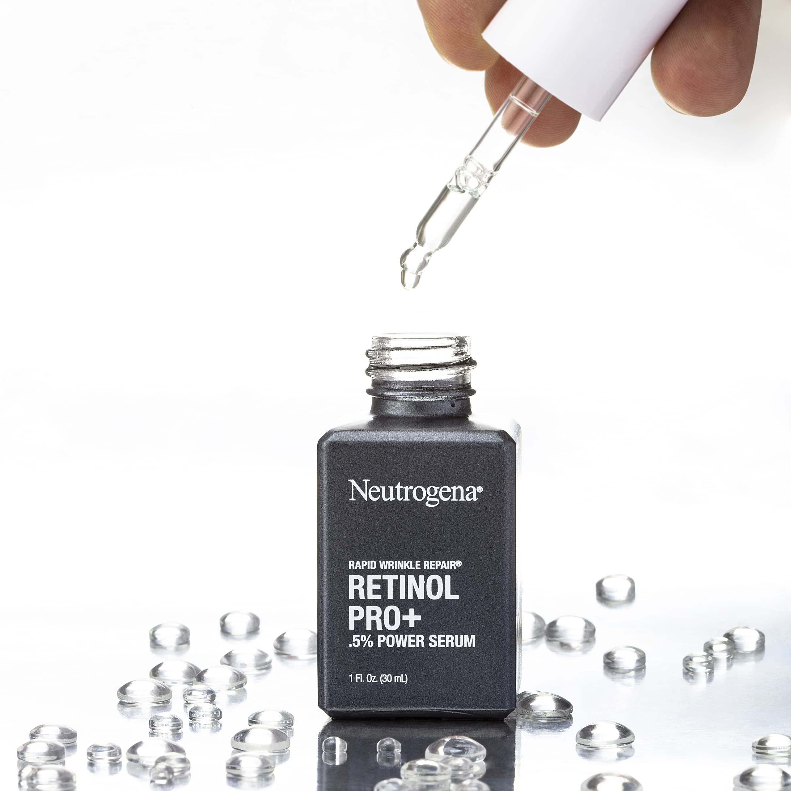 Neutrogena Rapid Wrinkle Repair Retinol Serum, Anti-Aging, 1 fl. oz, Non-Comedogenic, Paraben-Free, Transparent