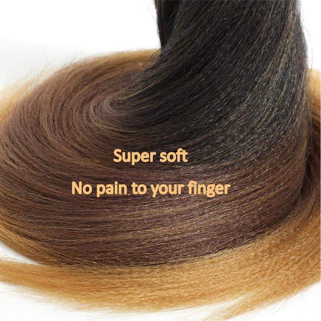 3 Tone Pre-stretched Braiding Hair Synthetic Braids Professional Hair Extensions for Braiding 20 Inch Yaki Texture Straight Ombr