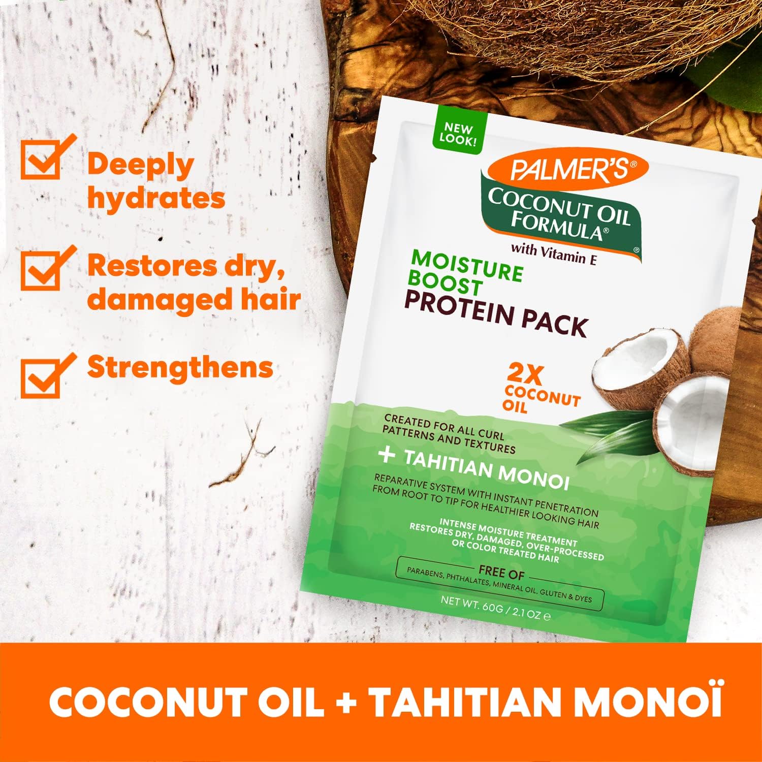 Palmer's Coconut Formula Moisture Boost 2.1 Oz. Protein Pack (12 Pieces) (62ml)