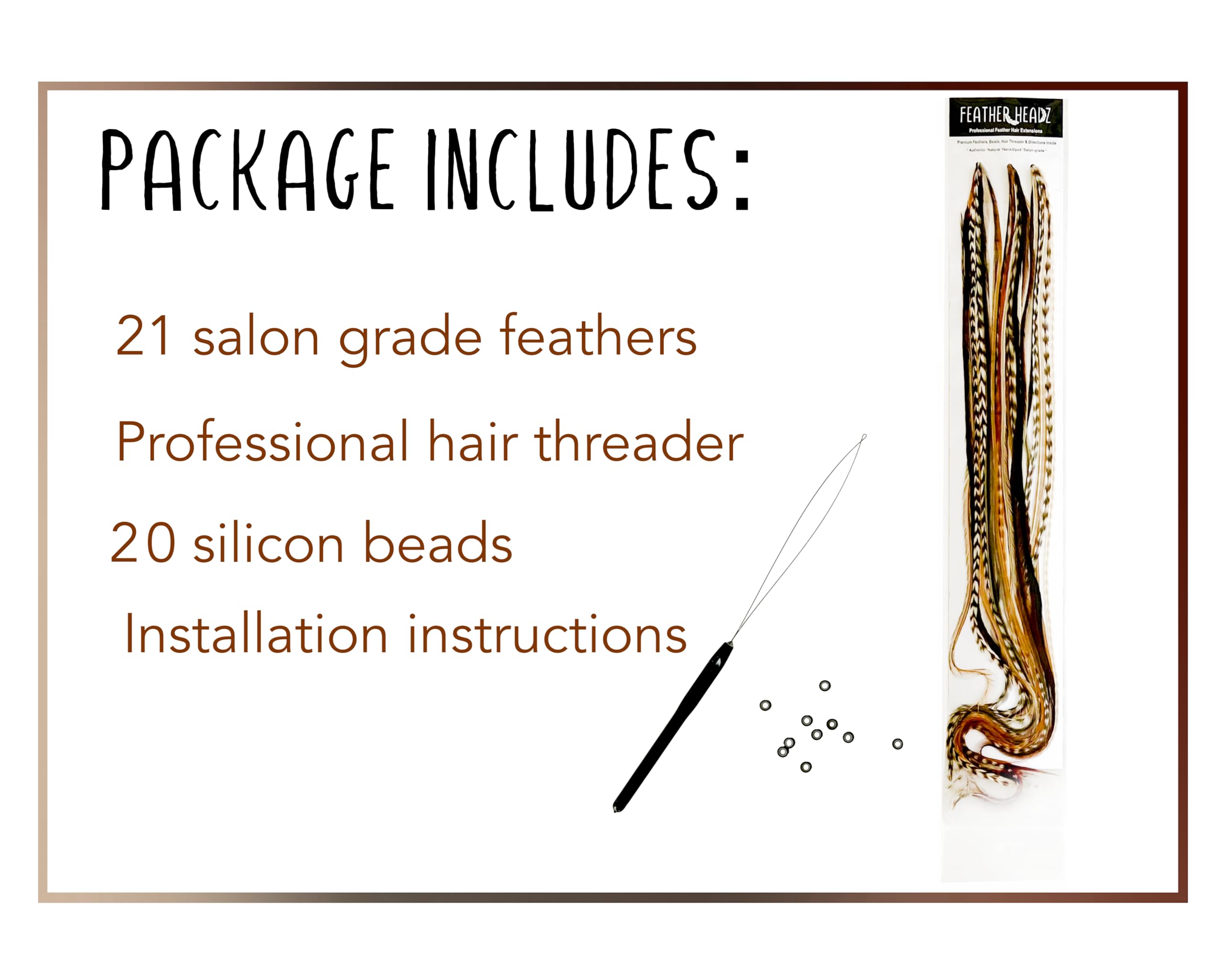 21 Natural Color Hair Feathers - 9   - 14    Long - Feathers For Hair Extension - Diy Kit - Eye-Catching Design - 20 Micro-Link
