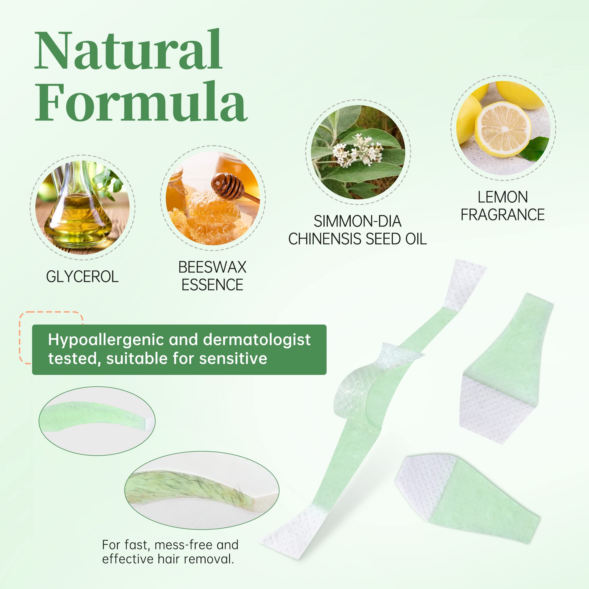 Beauty7 Facial Wax Strips Hair Removal Eyebrow Wax Strips Kit Eyebrow Shaper At Home Waxing 24 Strips 4 Calming Oil Wipes For Se