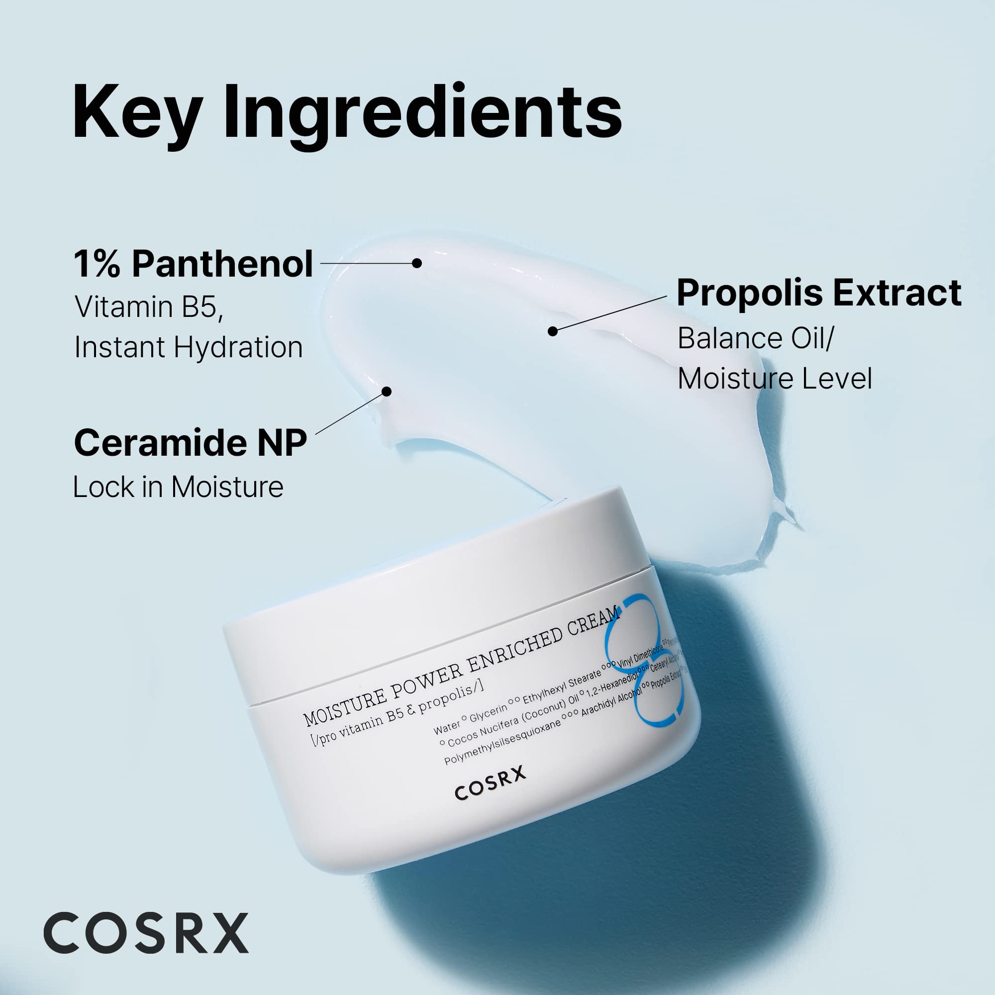 Cosrx Hyaluronic Acid Moisturizer For Day & Night With Pro Vitamin B5 (D Panthenol) 50Ml/1.69 Fl.Oz | Propolis Extract, Ceramide