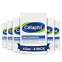 Cetaphil Bar Soap, Deep Cleansing Face And Body Bar, Pack Of 6, For Dry To Normal, Sensitive Skin, Soap Free, Hypoallergenic, Pa
