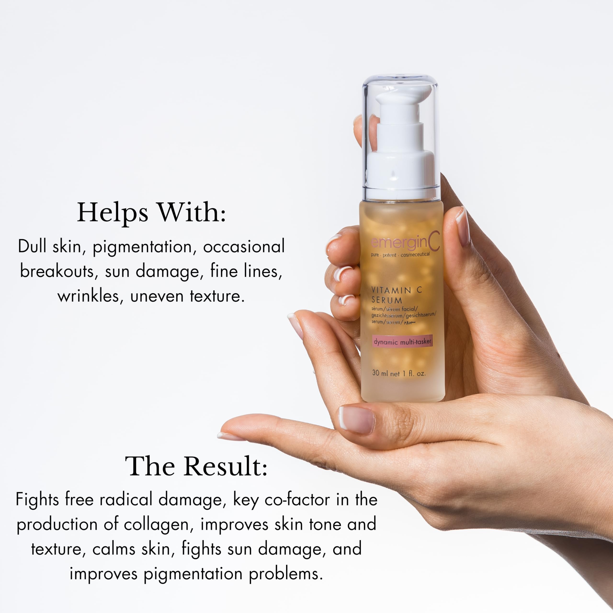 emerginC 12% Vitamin C Facial Serum - Extra Strength Micro-Encapsulated Spheres to Help Address Visible Signs of Aging + Dark Sp