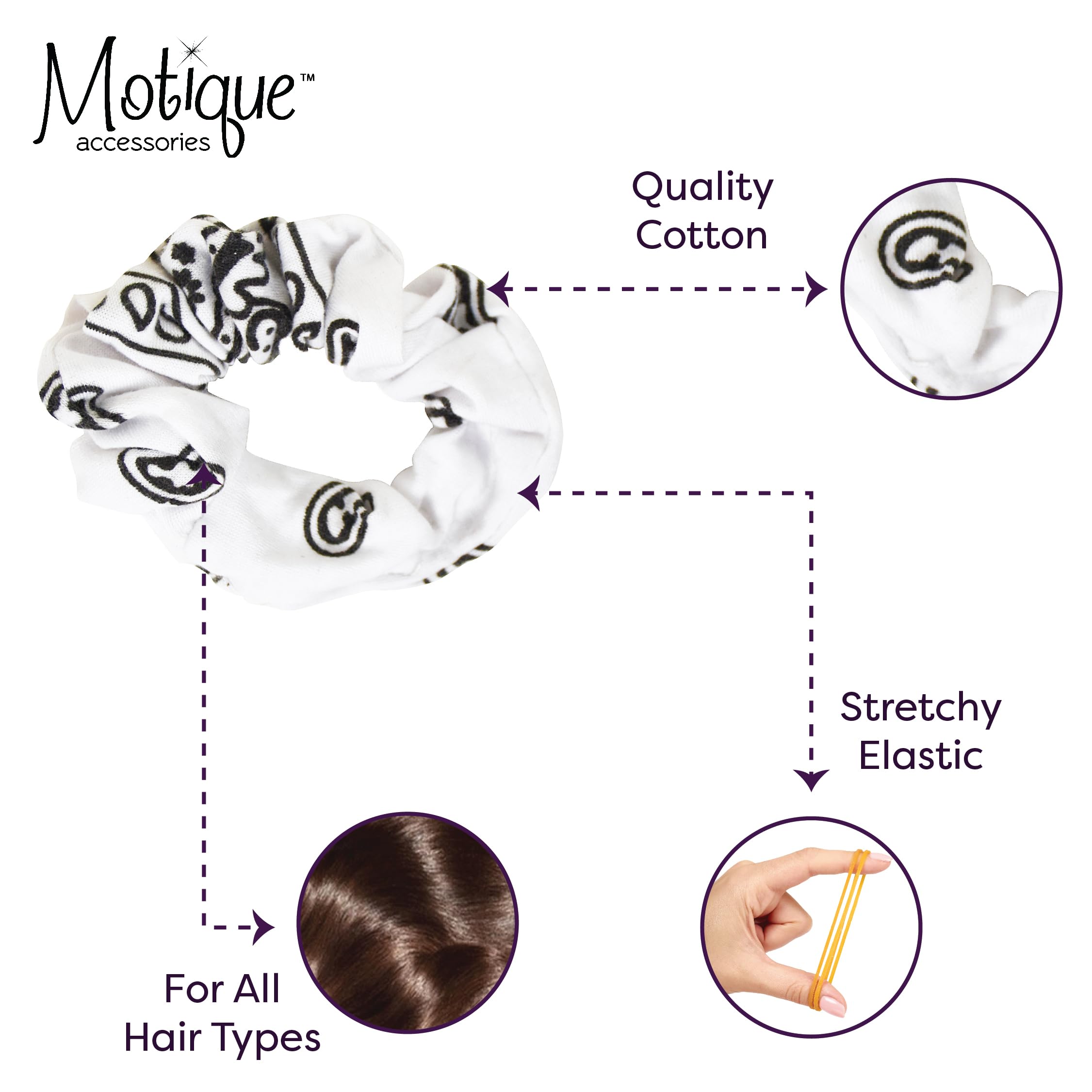 Bandana Scrunchies - Set of 6 - White
