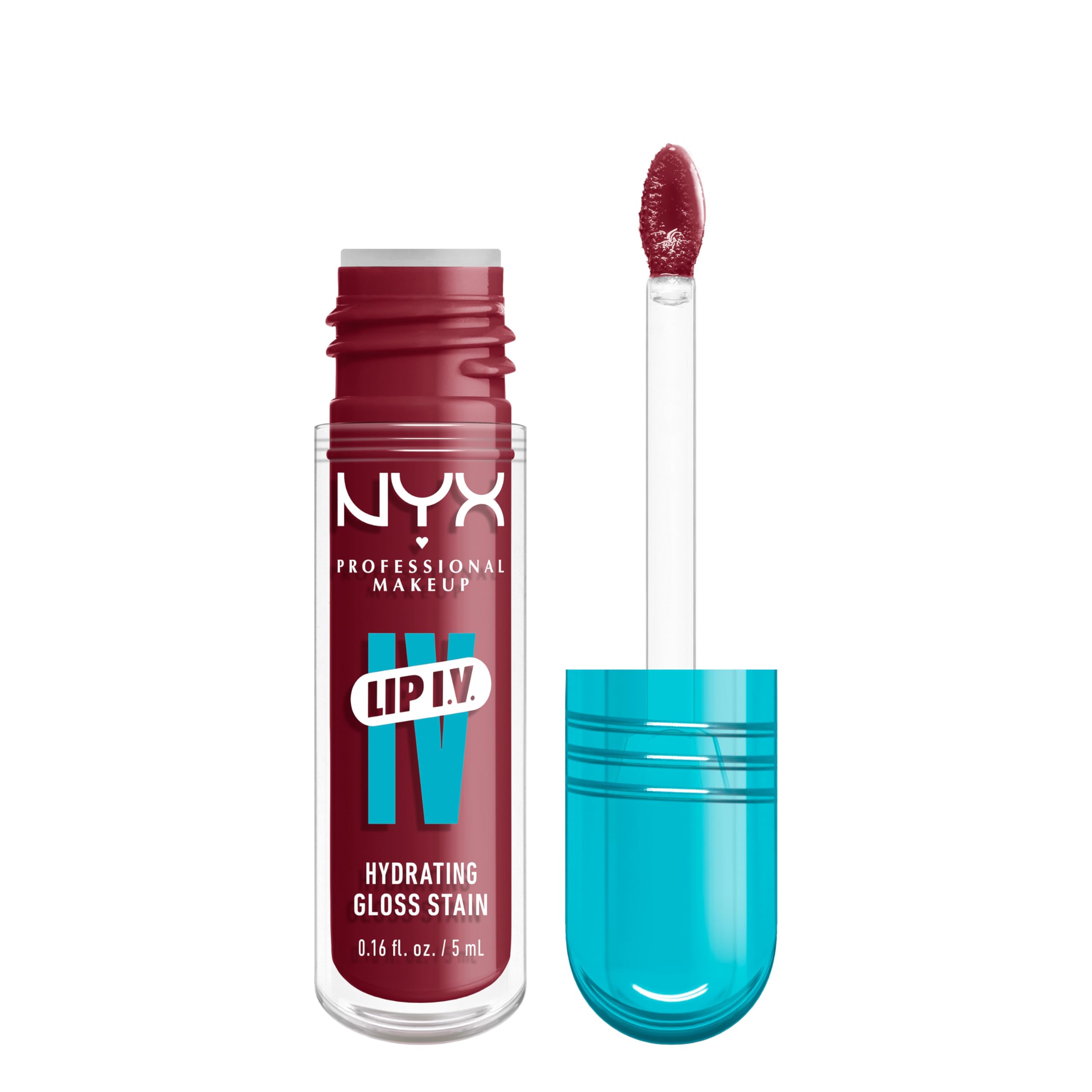 NYX PROFESSIONAL MAKEUP Lip IV Hydrating Gloss Serum, Lip Stain with 12HR Hydration - Bubblegum Burst (Pink Lip Gloss)