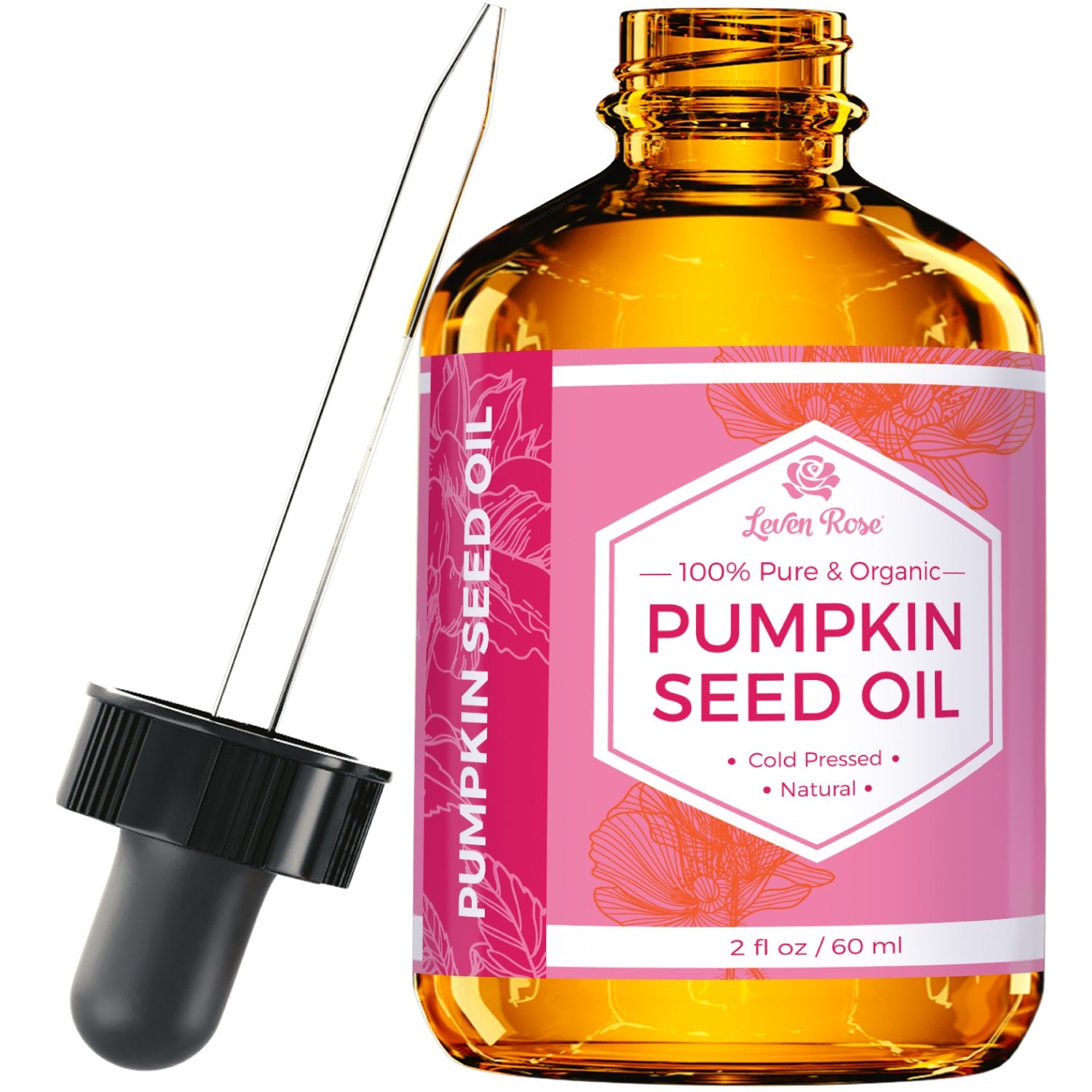 Leven Rose Pumpkin Seed Oil For Hair Growth 2 Oz, 100% Pure Pumpkin Seeds Oil For Skin And Nails - Natural Pumpkin Seed Extract