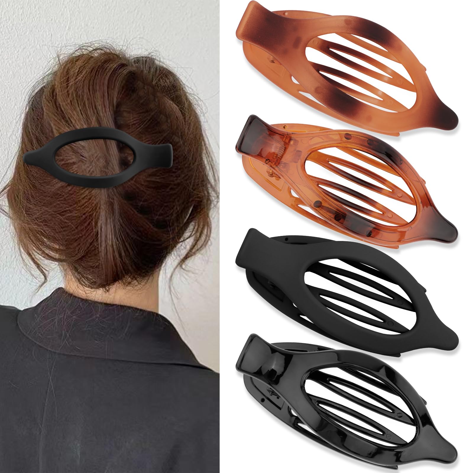 Canitor Hair Accessories: 4 PCS Claw Clips for Thick/Thin Hair - French Duck Billed Alligator Clips for Women and Girls