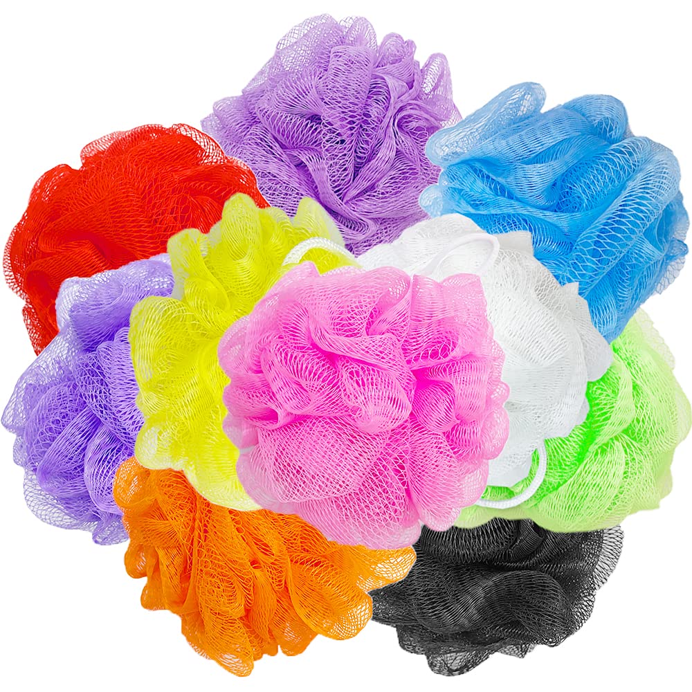 10 Pack Mesh Bath Sponges,Soft Bath Shower Loofah Sponge,Colorful Exfoliating Scrubber For Kids Women Men Body Wash,Random Color