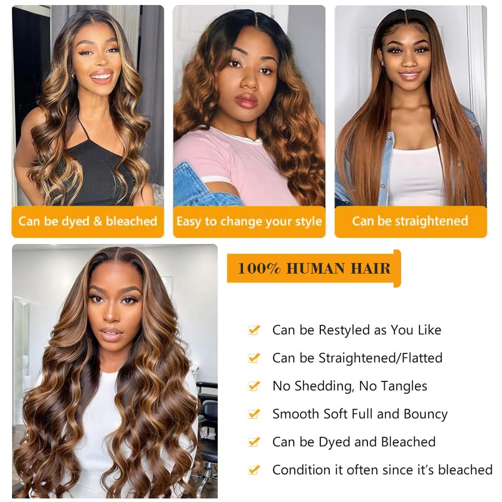 QTHAIR 14A 1B/4/30 Ombre Closure 18inch Body Wave 4x4 Transparent HD Lace Lace Closure Pre Plucked Natural Hairline Brazilian Un