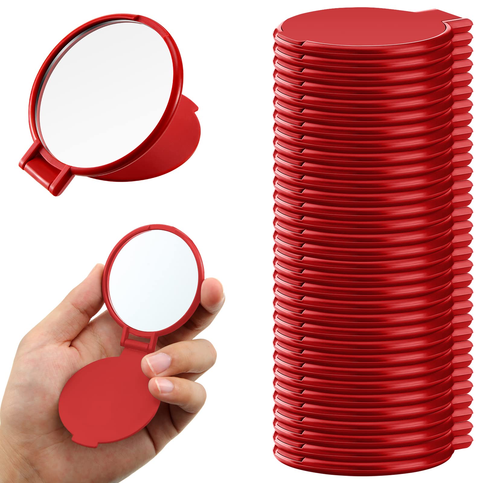 Yalikop Round Mirror Compact Mirror Mini Folding Mirror Portable Round Mirror Makeup Mirror for Women Girls Travel Daily Use (Re