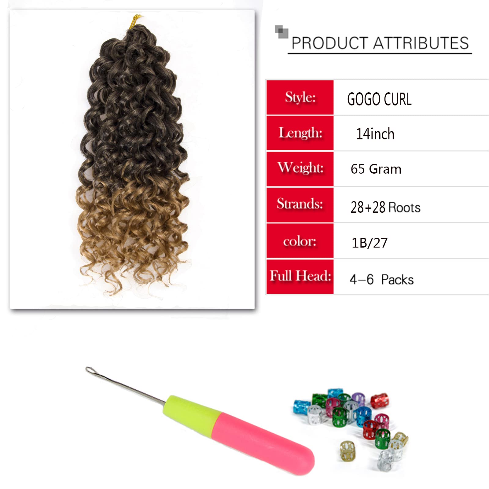 Gogo Curl Crochet Hair Water Wave Crochet Hair Synthetic Bohemian Crochet Braid, Ombre Blonde Deep Wave Braiding Hair Extensions