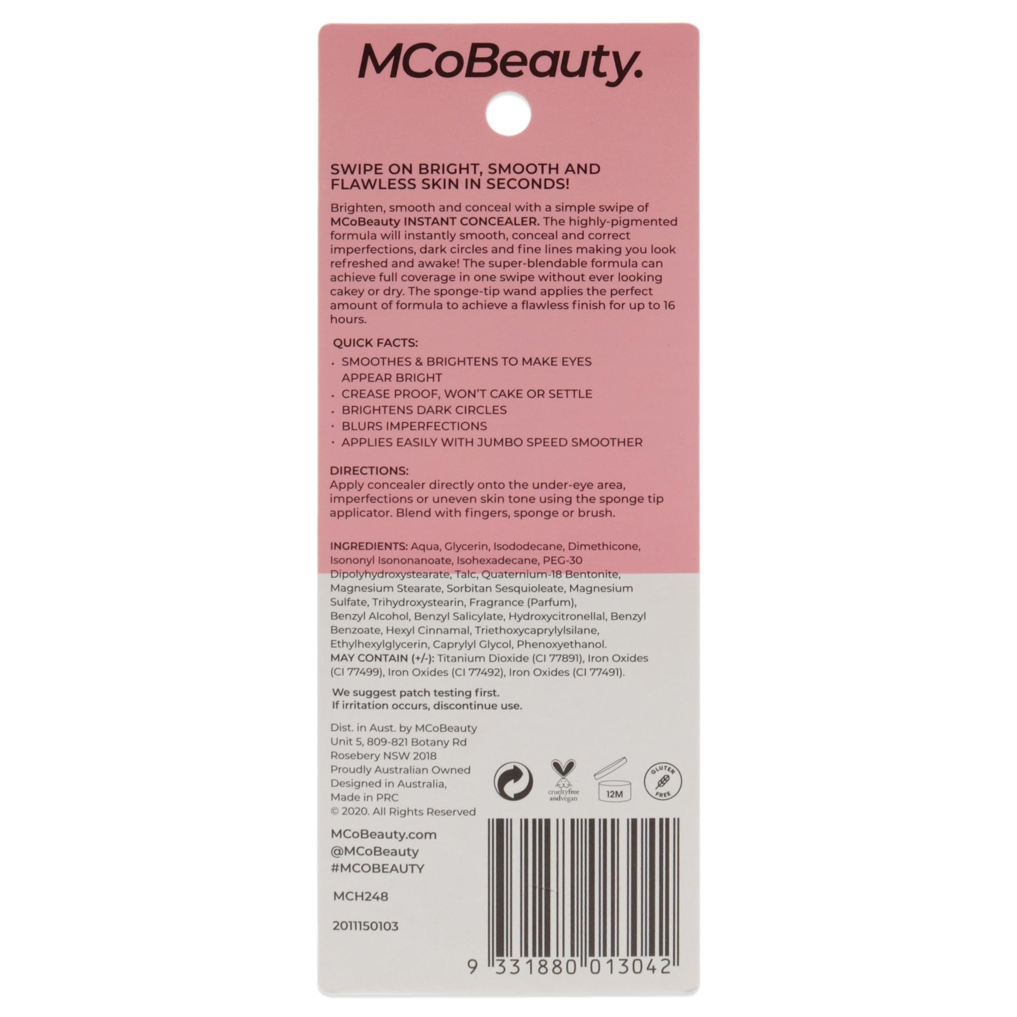Mcobeauty Instant Camouflage And Contour Concealer - Highly Pigmented, Full Coverage - Instantly Brightens And Smooths The Skin