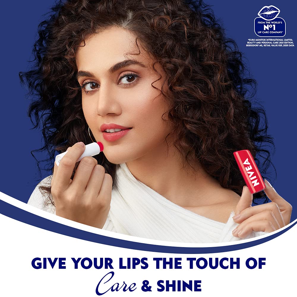 Nivea Lip Care Fruity Shine Strawberry, 4.8G