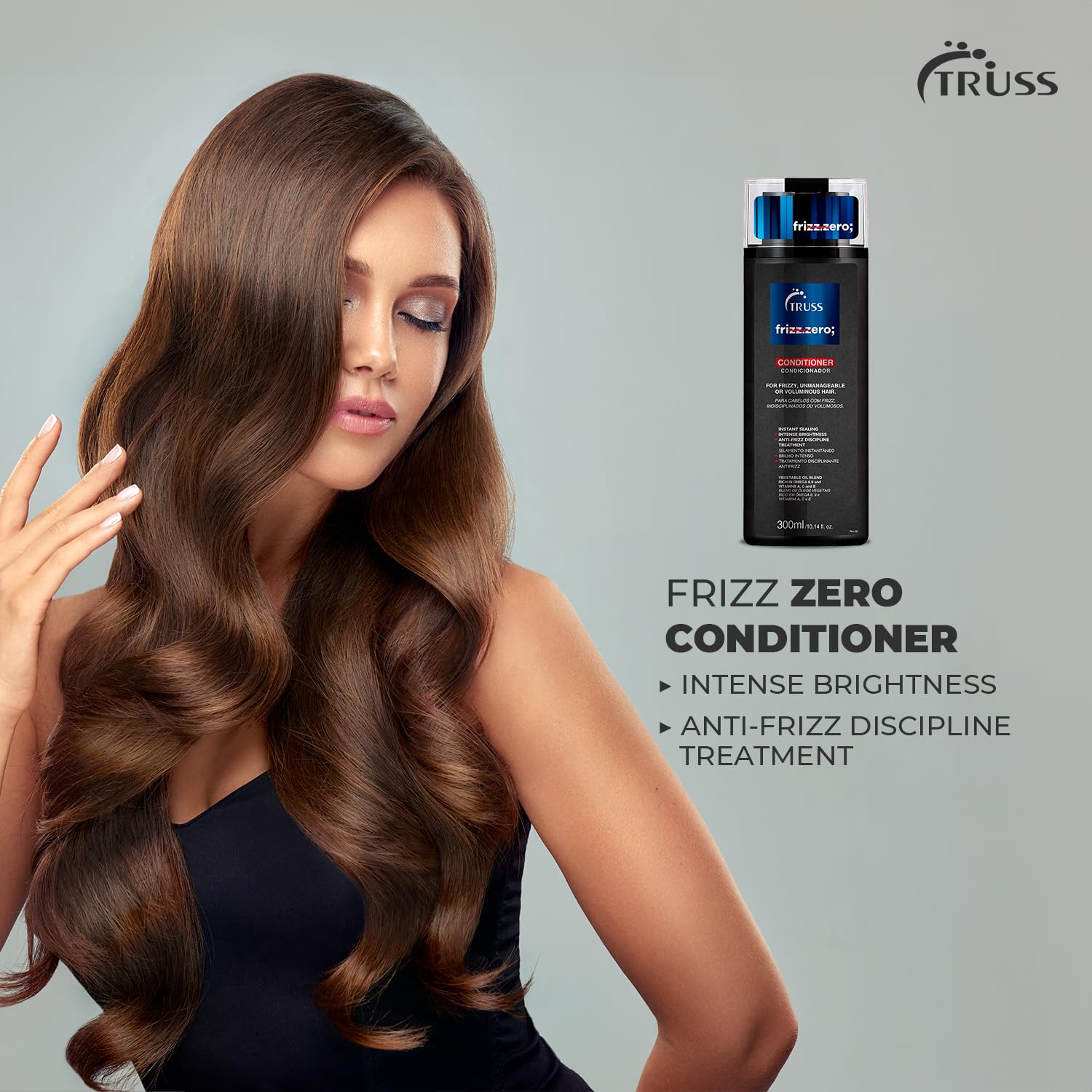 TRUSS Frizz Zero Conditioner - For Frizzy Hair - Anti Frizz, Anti Humidity Formula Protects Against Moisture While Providing Vol