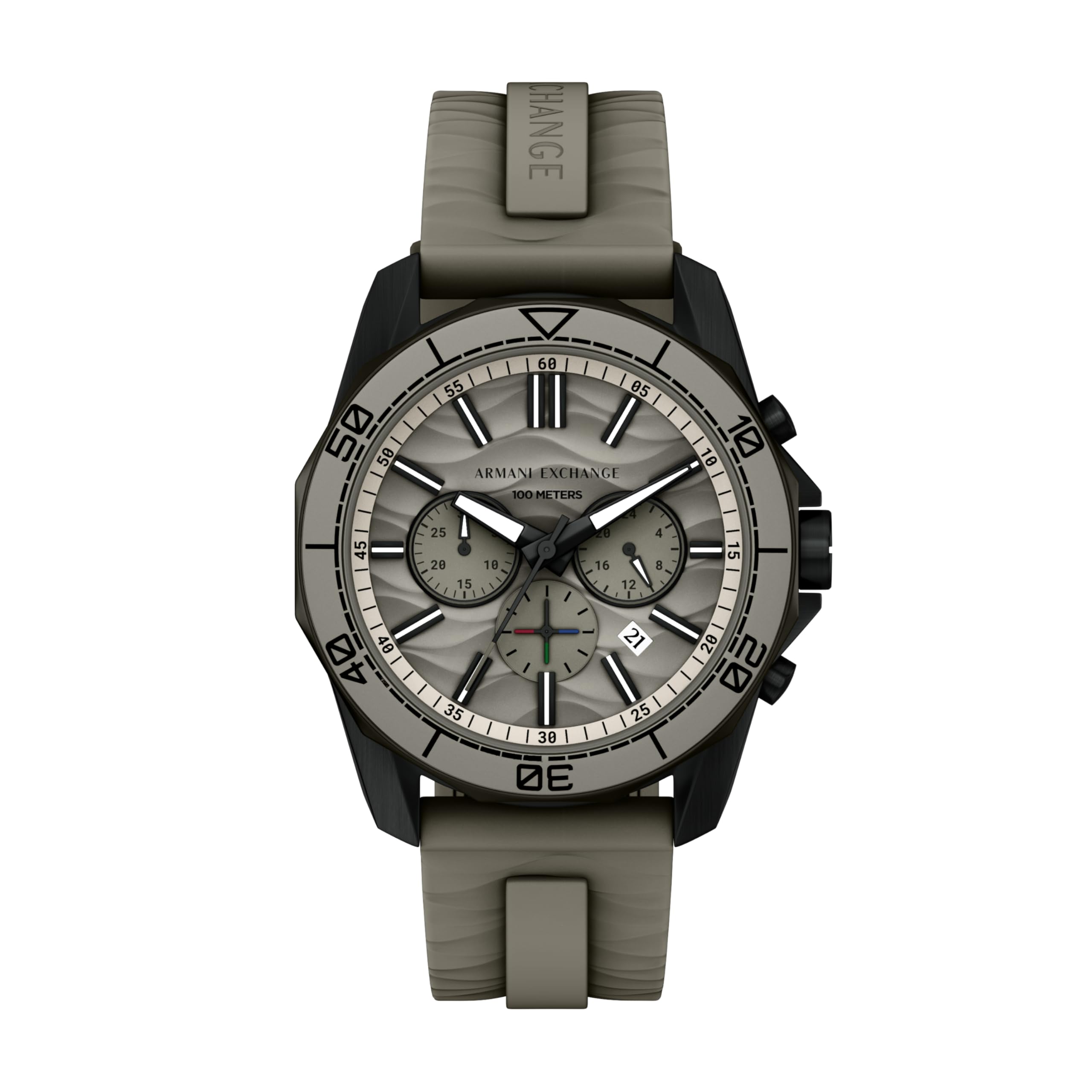 Armani Exchange Grey Quartz Silicone Watch Ax1971