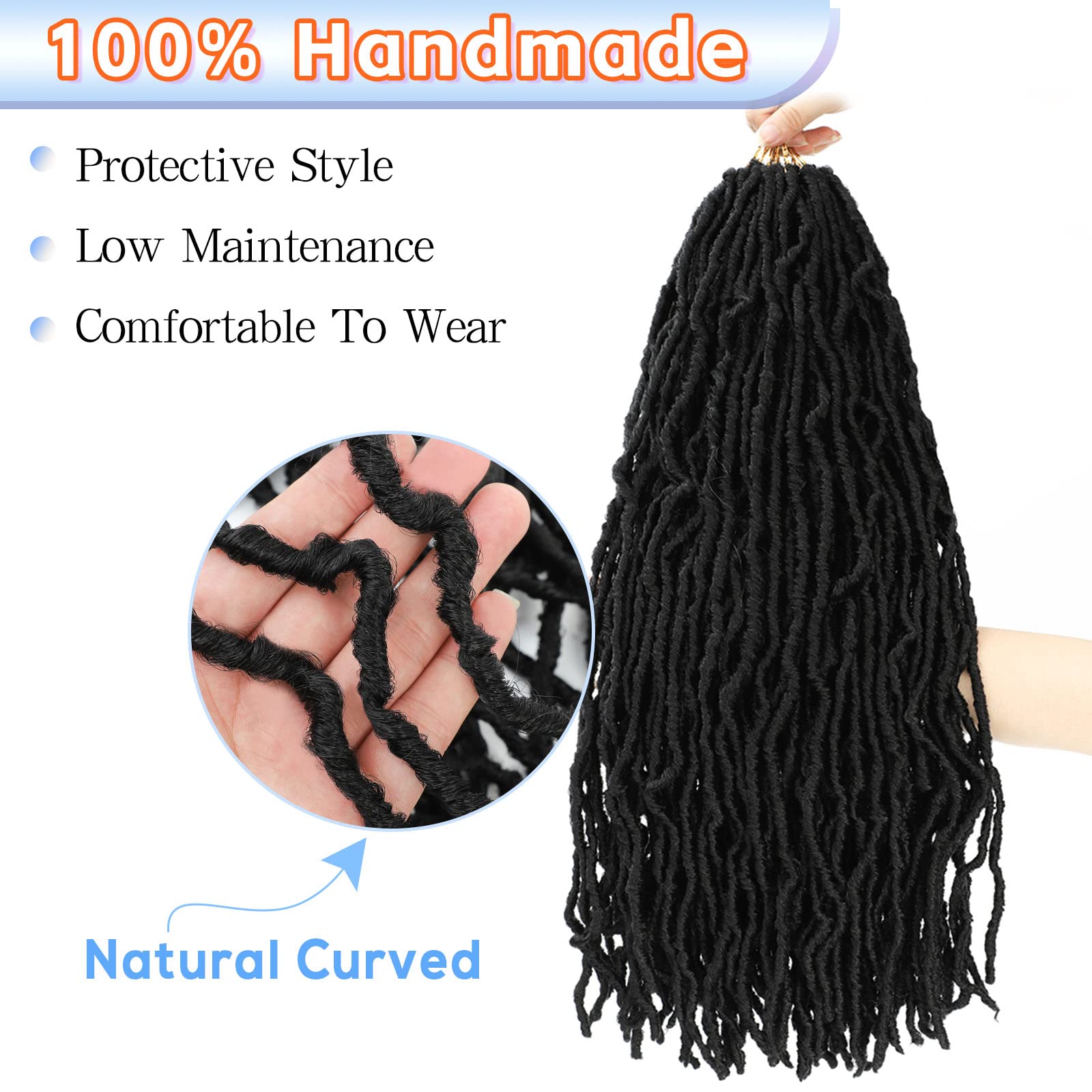 Faux Locs Crochet Hair 22 Inch 7 Packs Soft Locs Crochet Braids Pre Looped Crochet Locs For Women Natural Black Butterfly Faux L