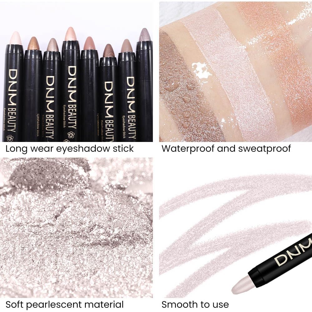 Evpct 2Pcs Cream Eyeshadow Sticks Set For Eyes Waterproof, Pearl Shimmer Matte Eye Shadow Stick Pencil Pen Bulk Sombras En Crema