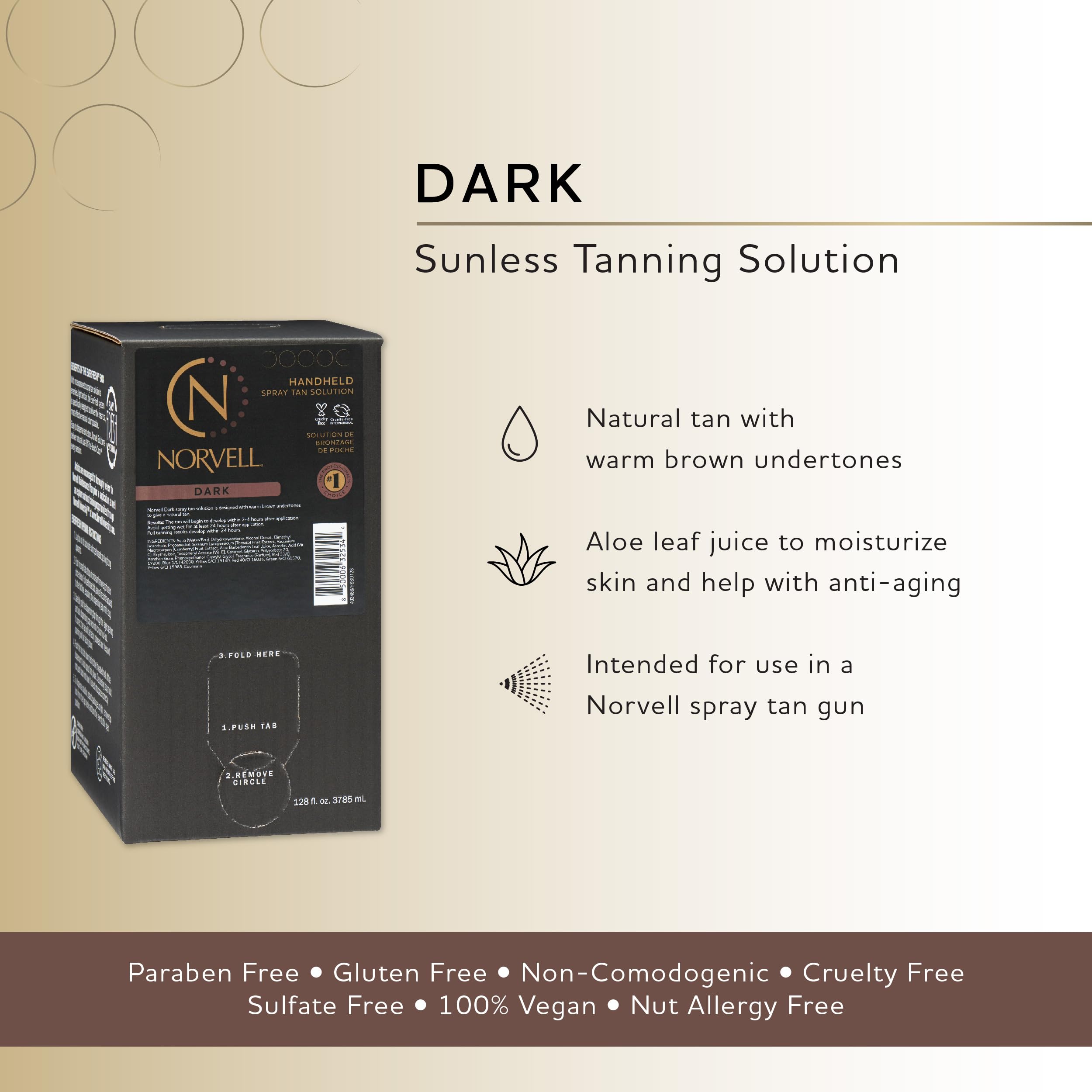Norvell Premium Sunless Tanning Solution - Dark, 128 Fl.Oz.