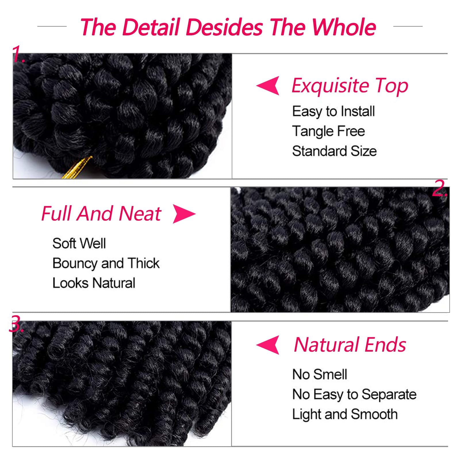 Spring Twist Hair 10 Inch Spring Twist Crochet Hair 6 Packs Spring Twist Braiding Hair For Butterfly Locs Soft Locs Low Temperat