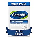 Cetaphil Bar Soap, Deep Cleansing Face And Body Bar, Pack Of 3, For Dry To Normal, Sensitive Skin, Soap Free, Hypoallergenic, Pa