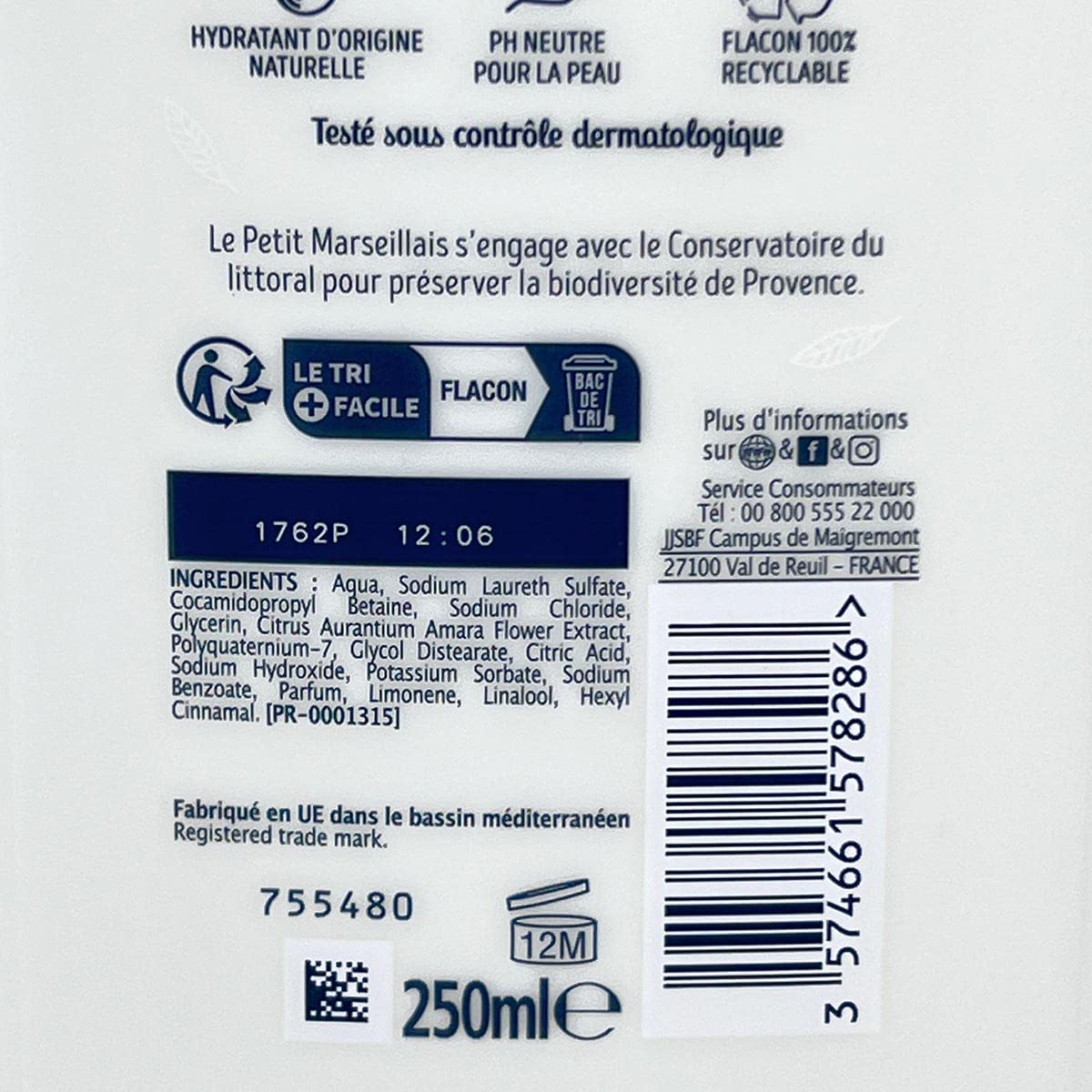 Le Petit Marseillais 1 Bottle Of Body Wash Your Choice, French Shower Cream 6 Varieties 250Ml (8.4Oz) (Fleur D'Oranger (Orange B
