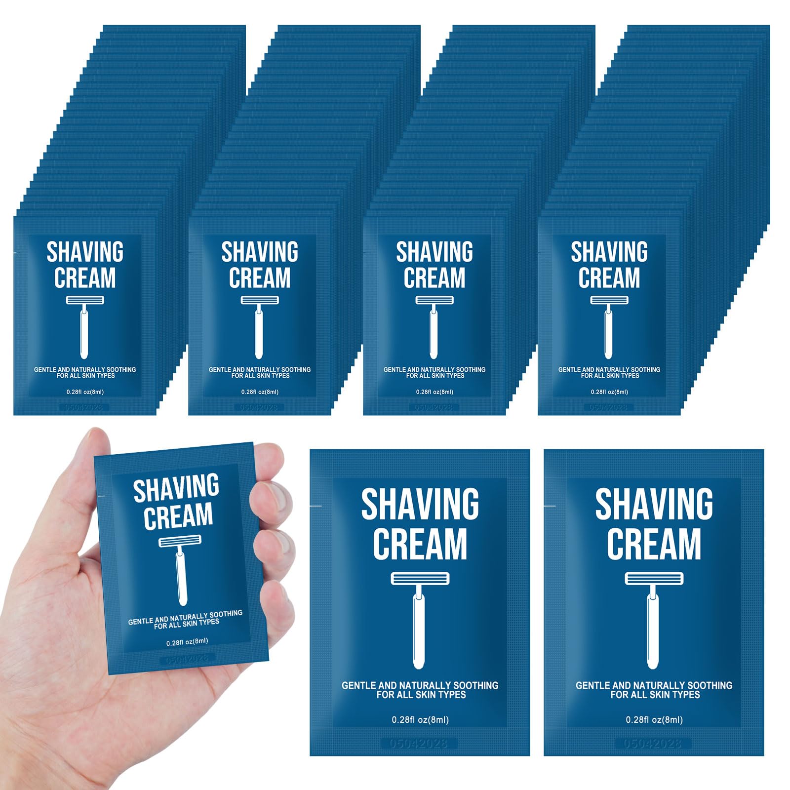 Shaving Cream Bulk Travel 8ml/0.28fl oz,Disposable Shaving Cream in Bulk Travel Shave Cream for Hotel Homeless(White Tea,Pack of