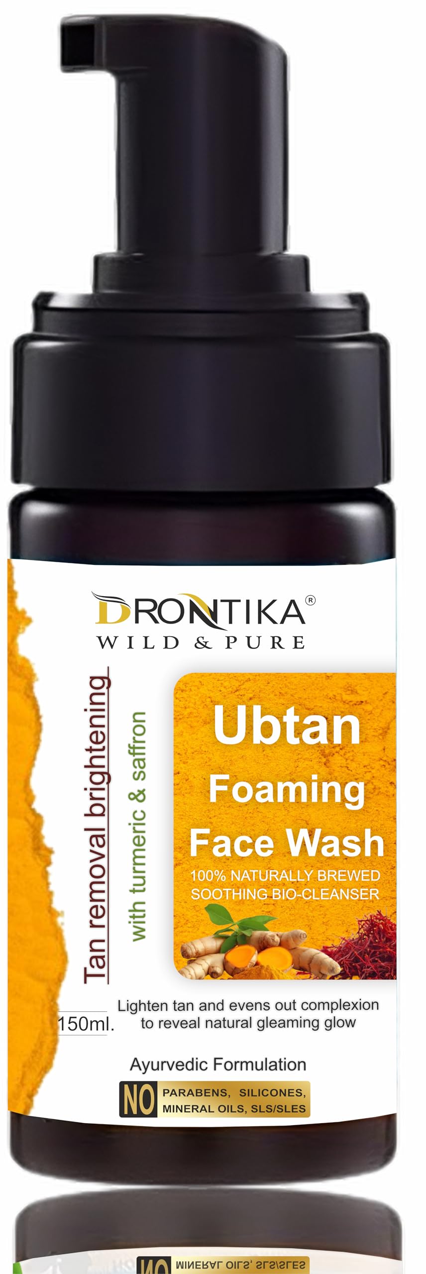 Drontika Wild & Pure Ubtan Foaming Face Wash With Turmeric And Saffron  150Ml Ayurvedic And Organically Pure| 100% Natural Extr