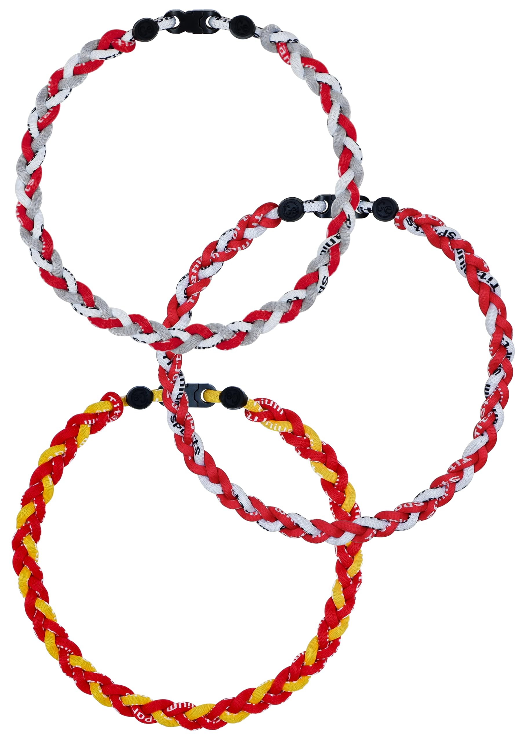 SUPBOMM 3 pcs Baseball Rope Necklaces, League Team Colors Braided Necklace, Baseball Team Gifts, STLCardinals