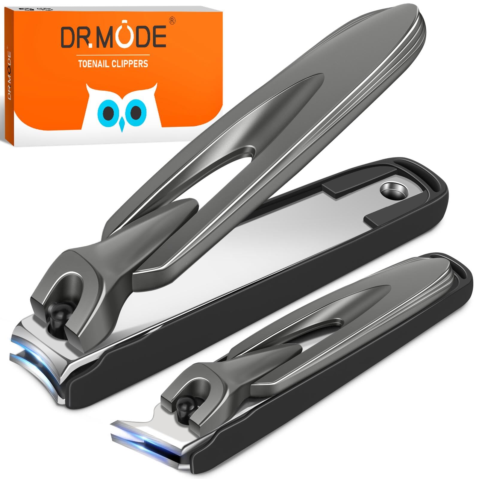 Nail Clippers for Men Women with Catcher, Slanted Anti Splash Fingernail Clipper with Catching Storage, Sharp Straight Edge Ingr