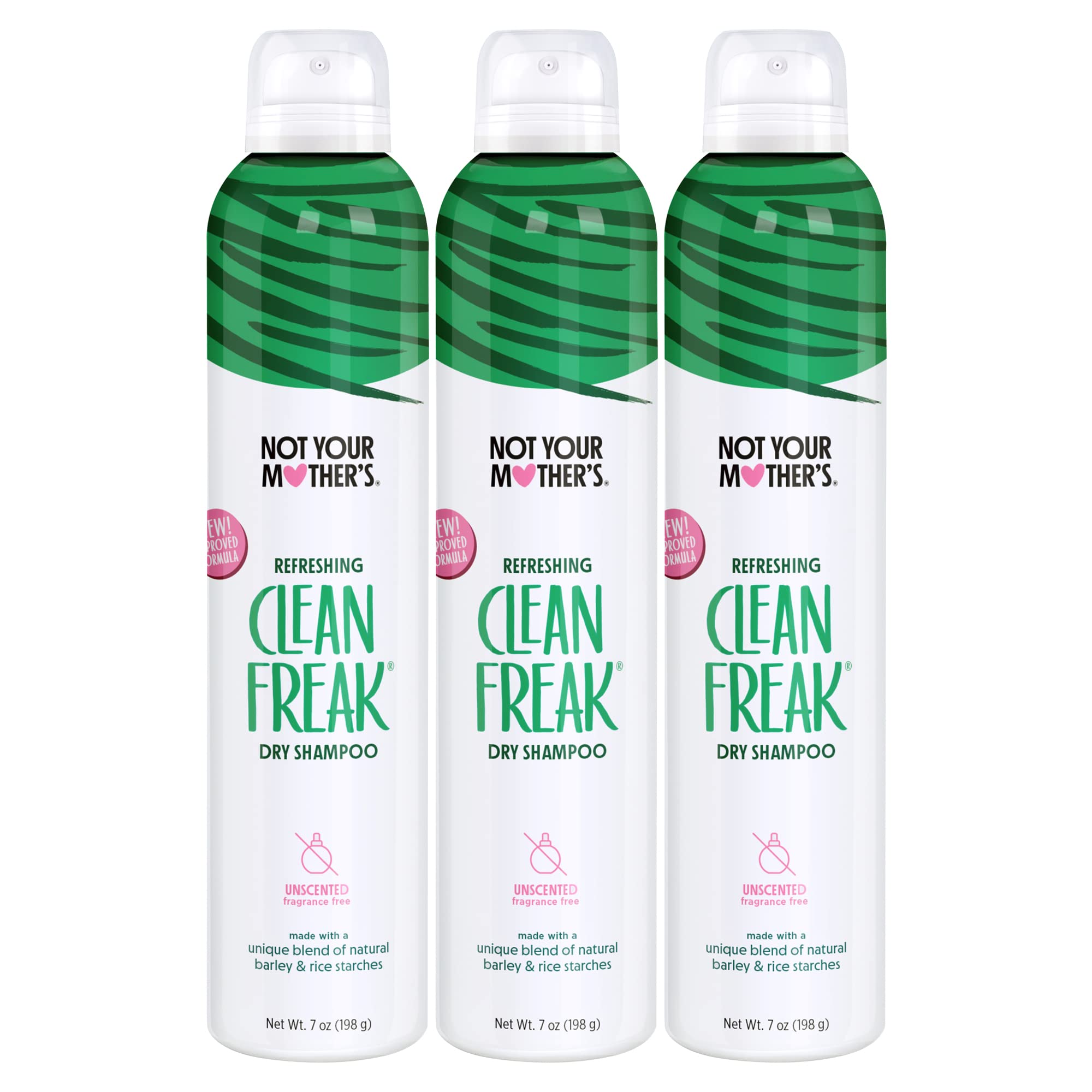 Not Your Mother's Clean Freak Unscented Dry Shampoo (3-Pack) - 7 oz - Dry Shampoo Instantly Absorbs Oil - Hair Essentials for Al