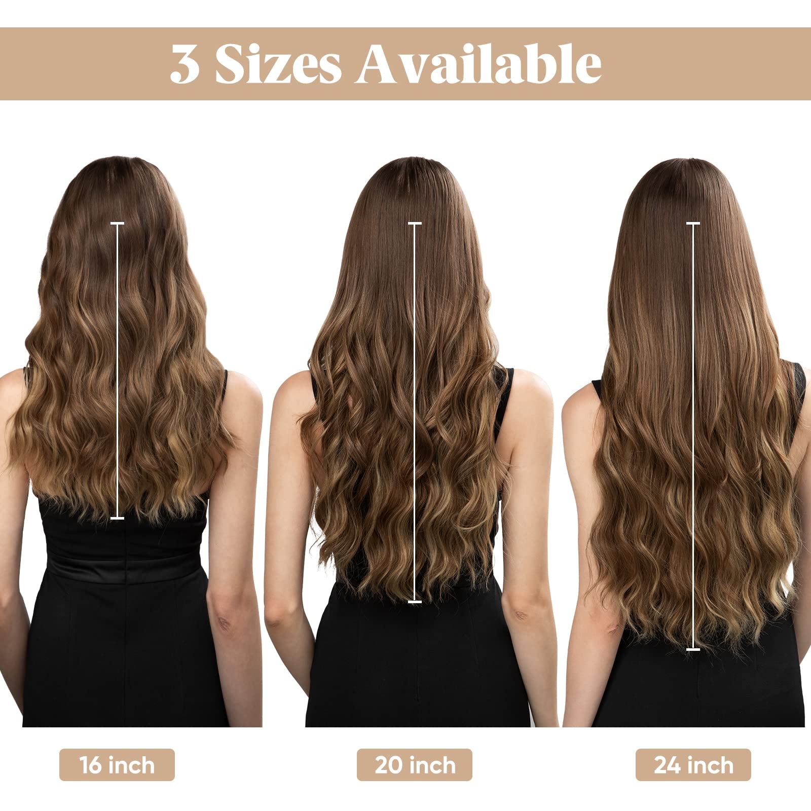 Sarla Invisible Wire Hair Extension With 3 Clips Synthetic Long Beach Wave Hairpiece Transparent Adjustable Headband For Women 2